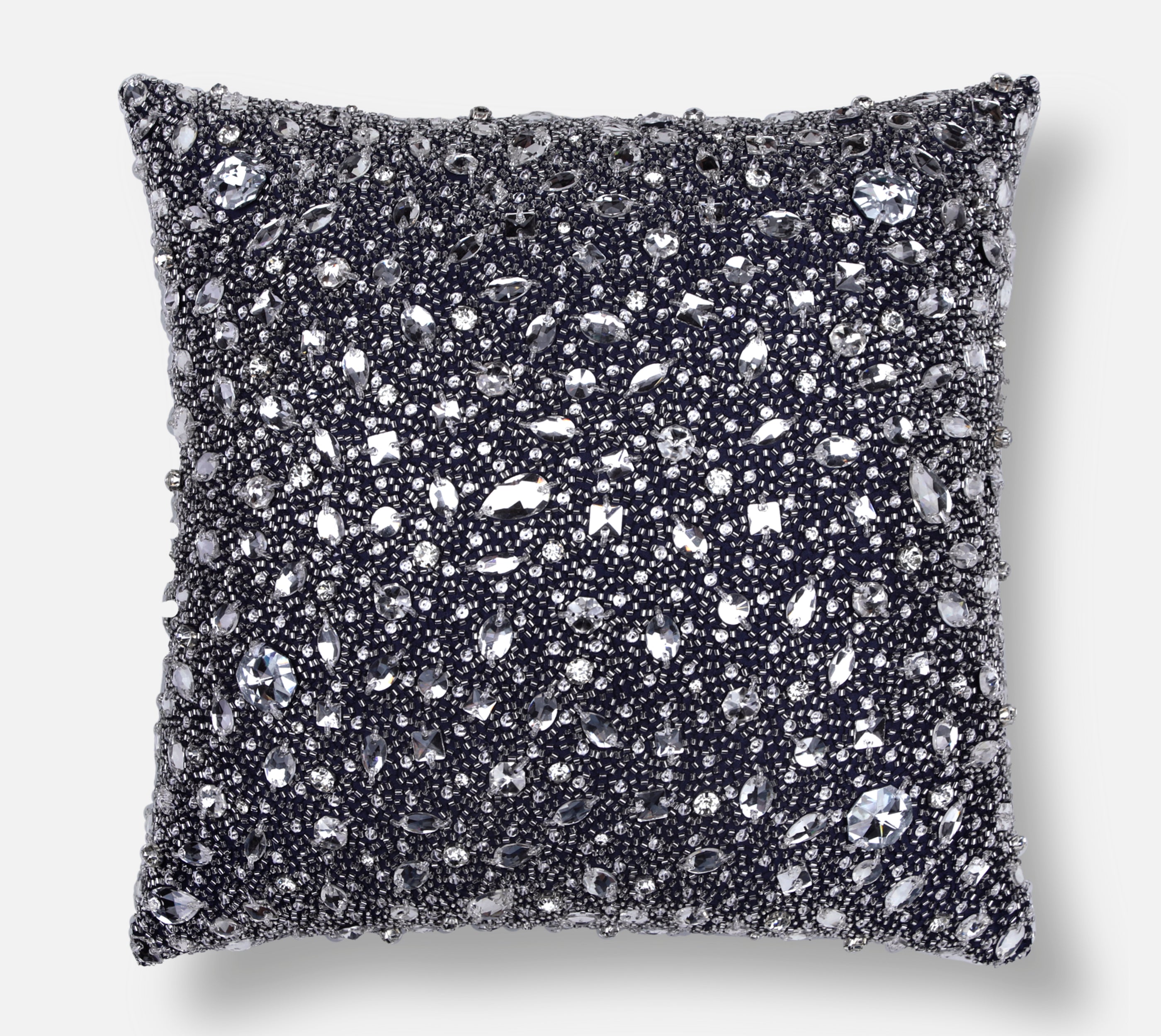 FORTUNE Navy Blue Bling Cushion Cover
