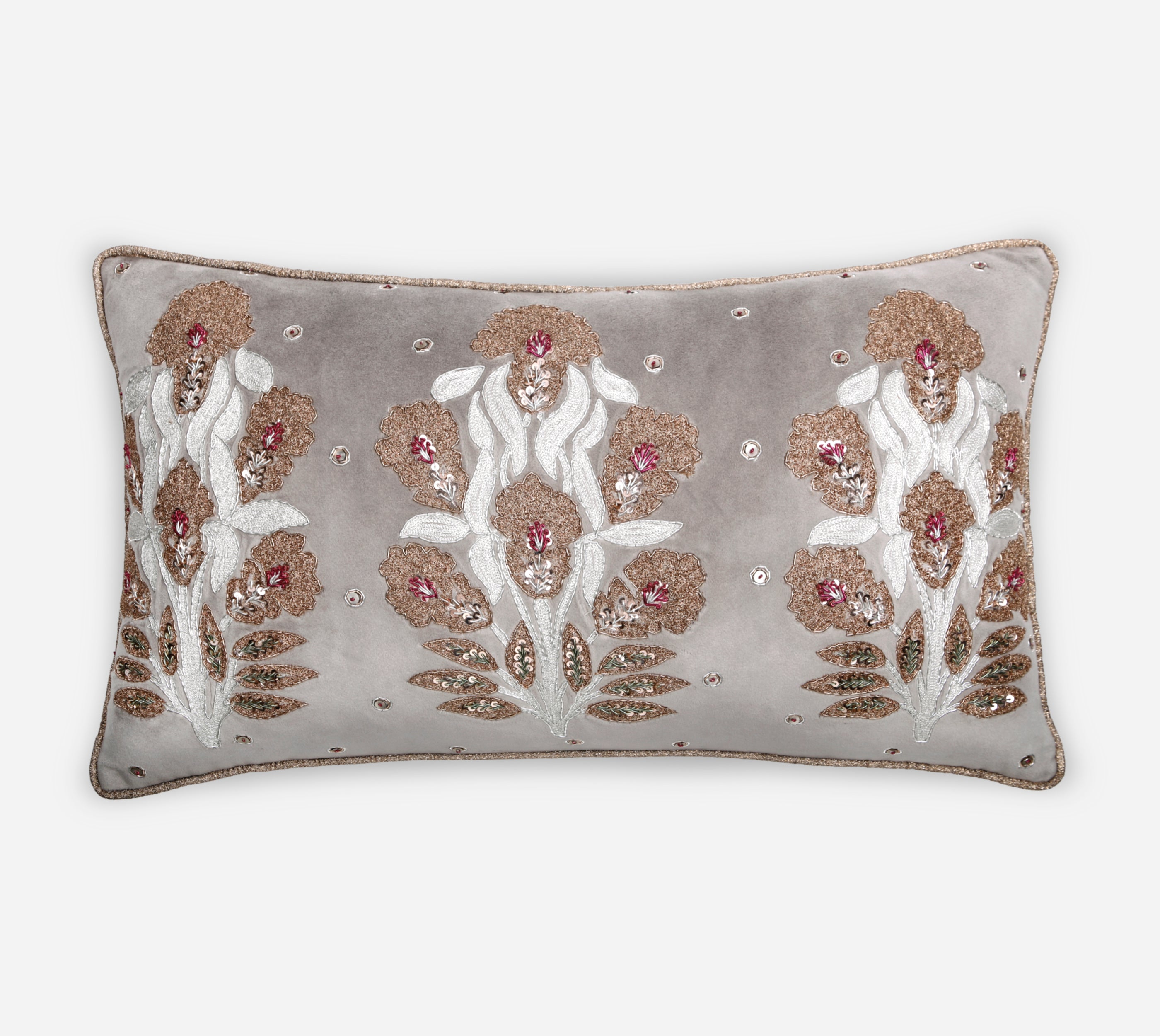 HERITAGE Grey Velvet Cushion Cover