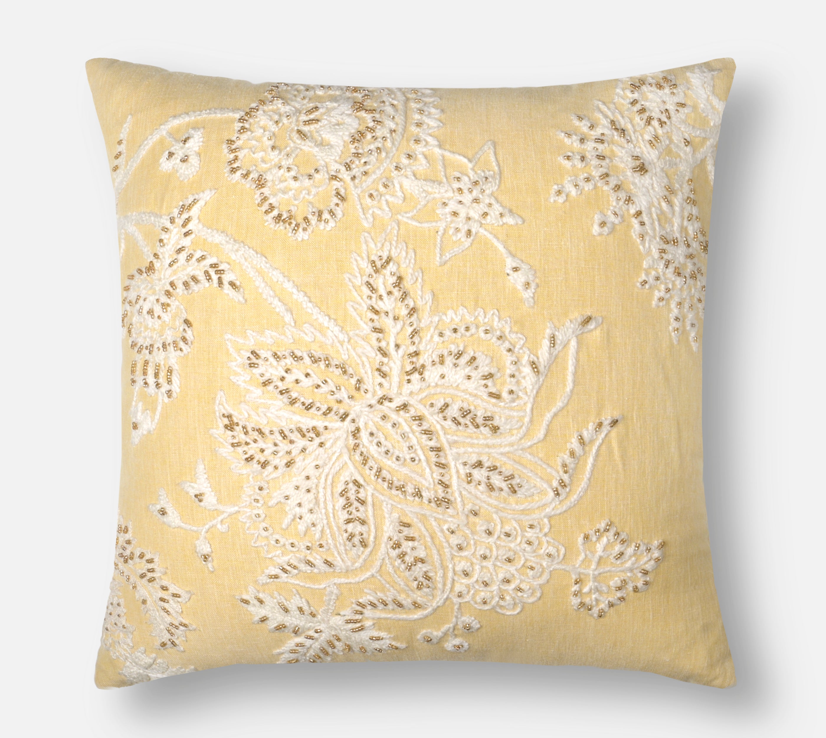 ISABELLA Yellow Linen Cushion Cover