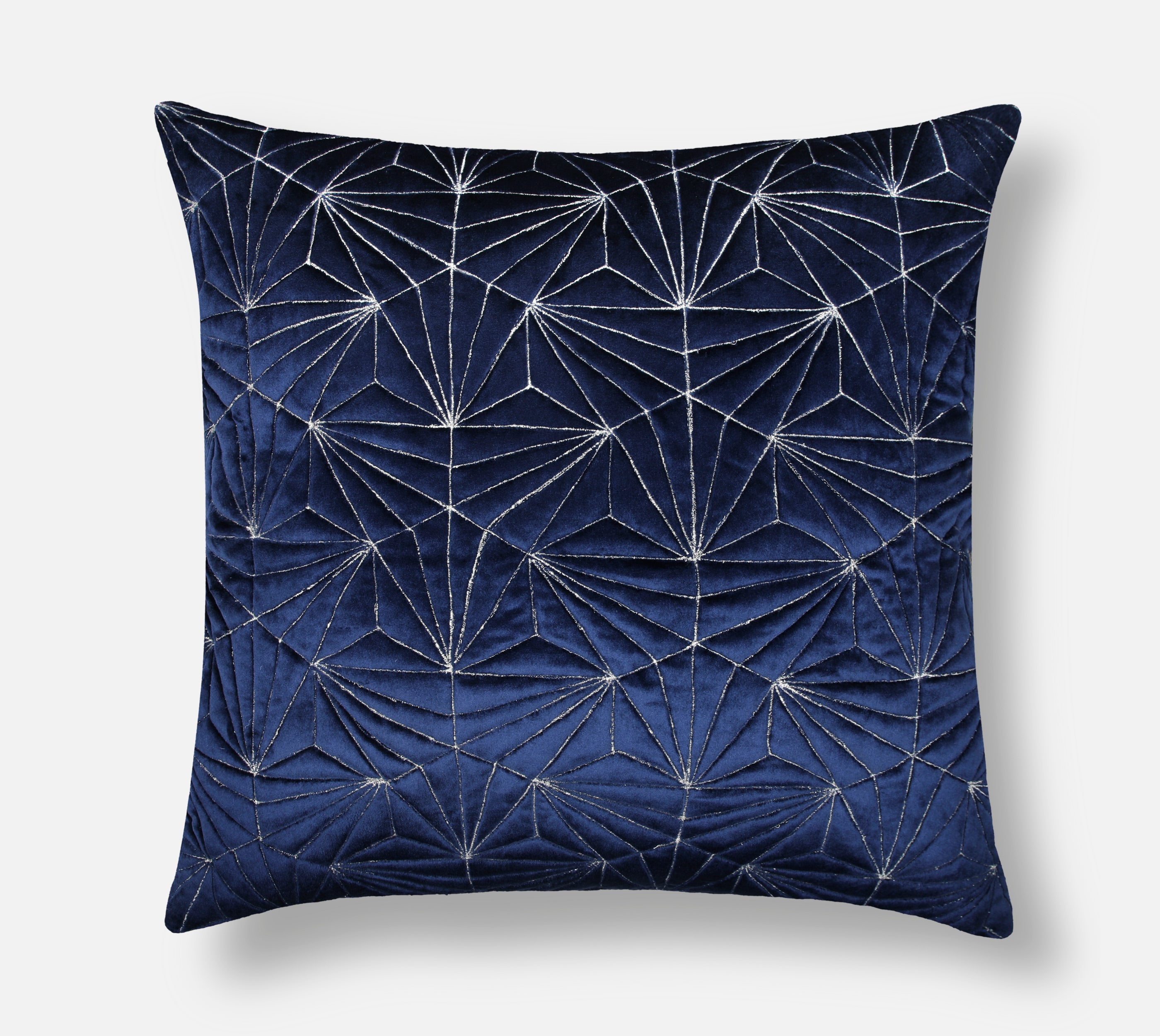 OPHELIA Navy Blue Quilted Velvet Cushion Cover