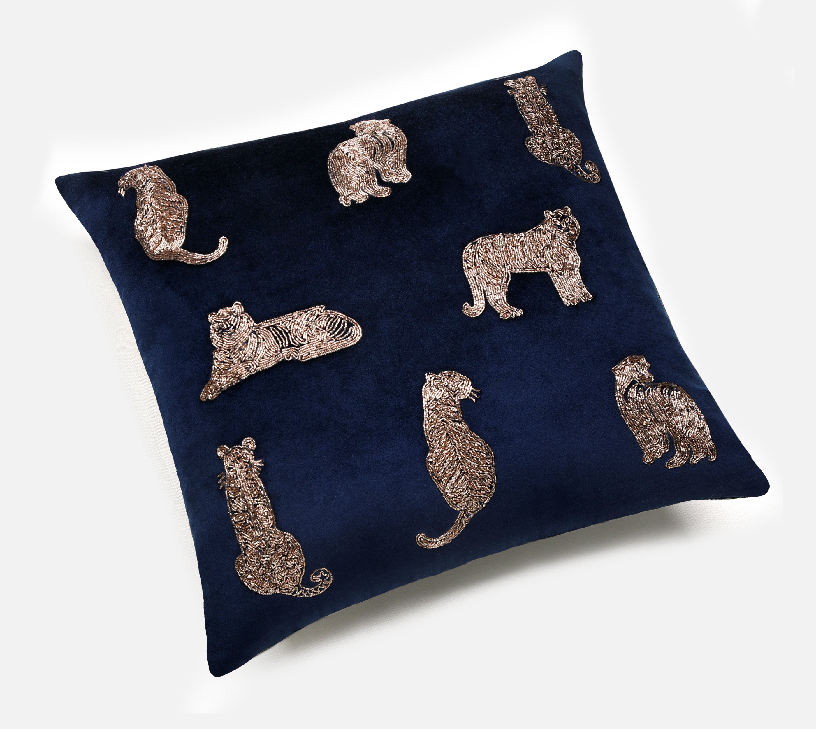 NARGIS Navy Blue Velvet Cushion Cover