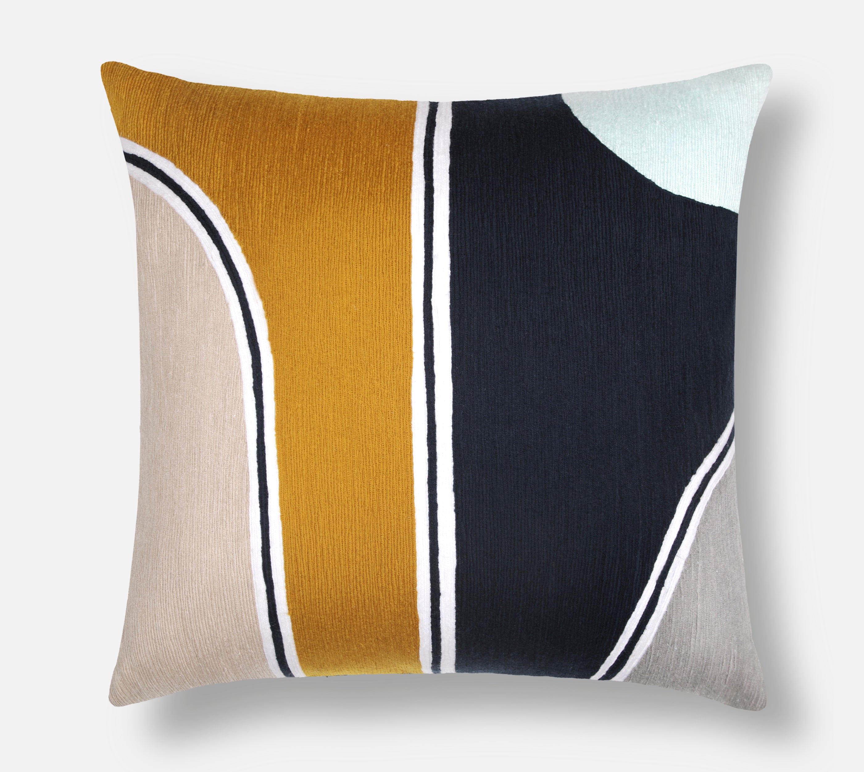 MARISOL Mustard Navy Cushion Cover