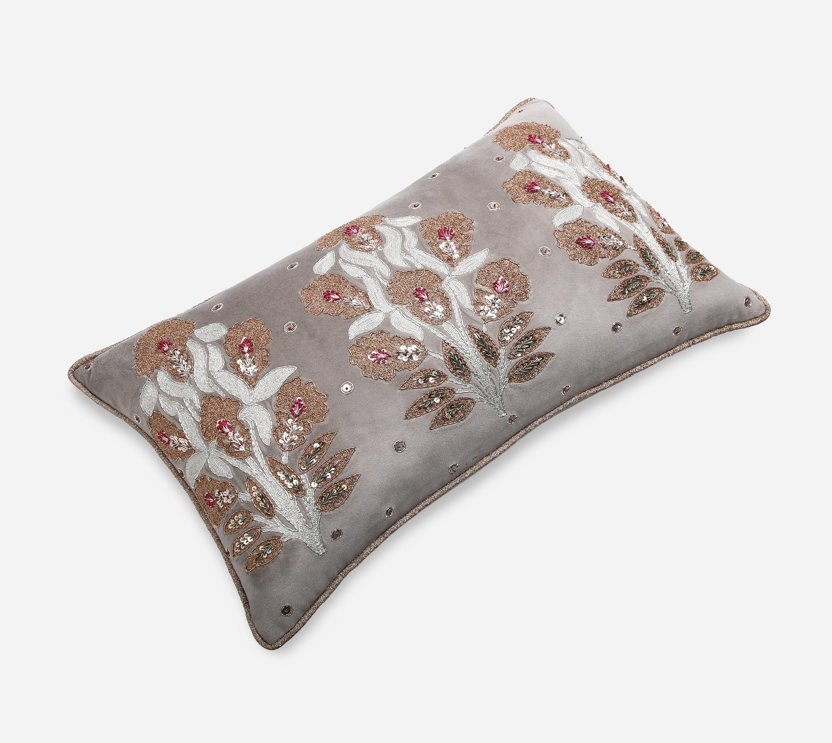 HERITAGE Grey Velvet Cushion Cover