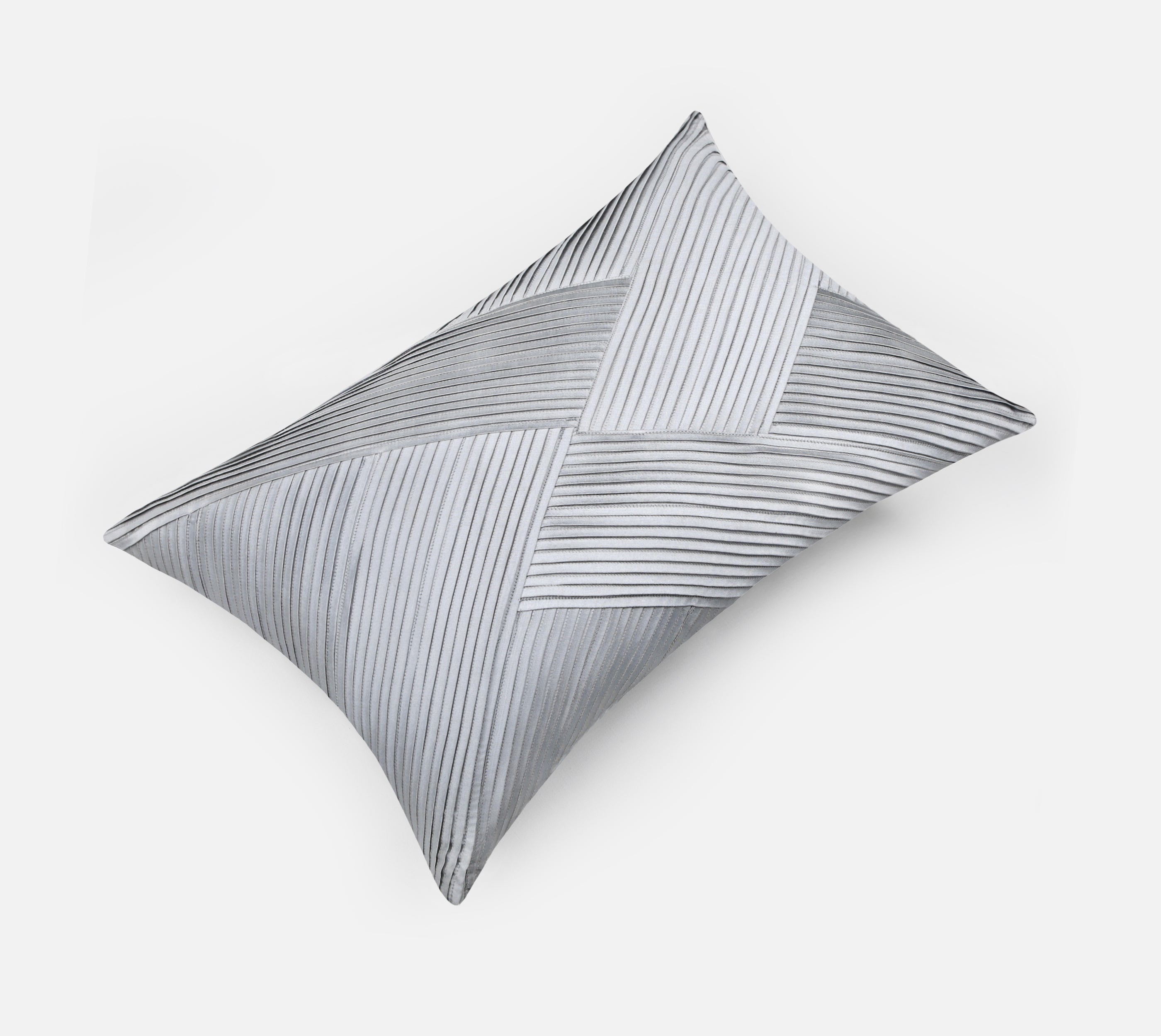 MELANGE Silver Grey Pleated Cushion Cover