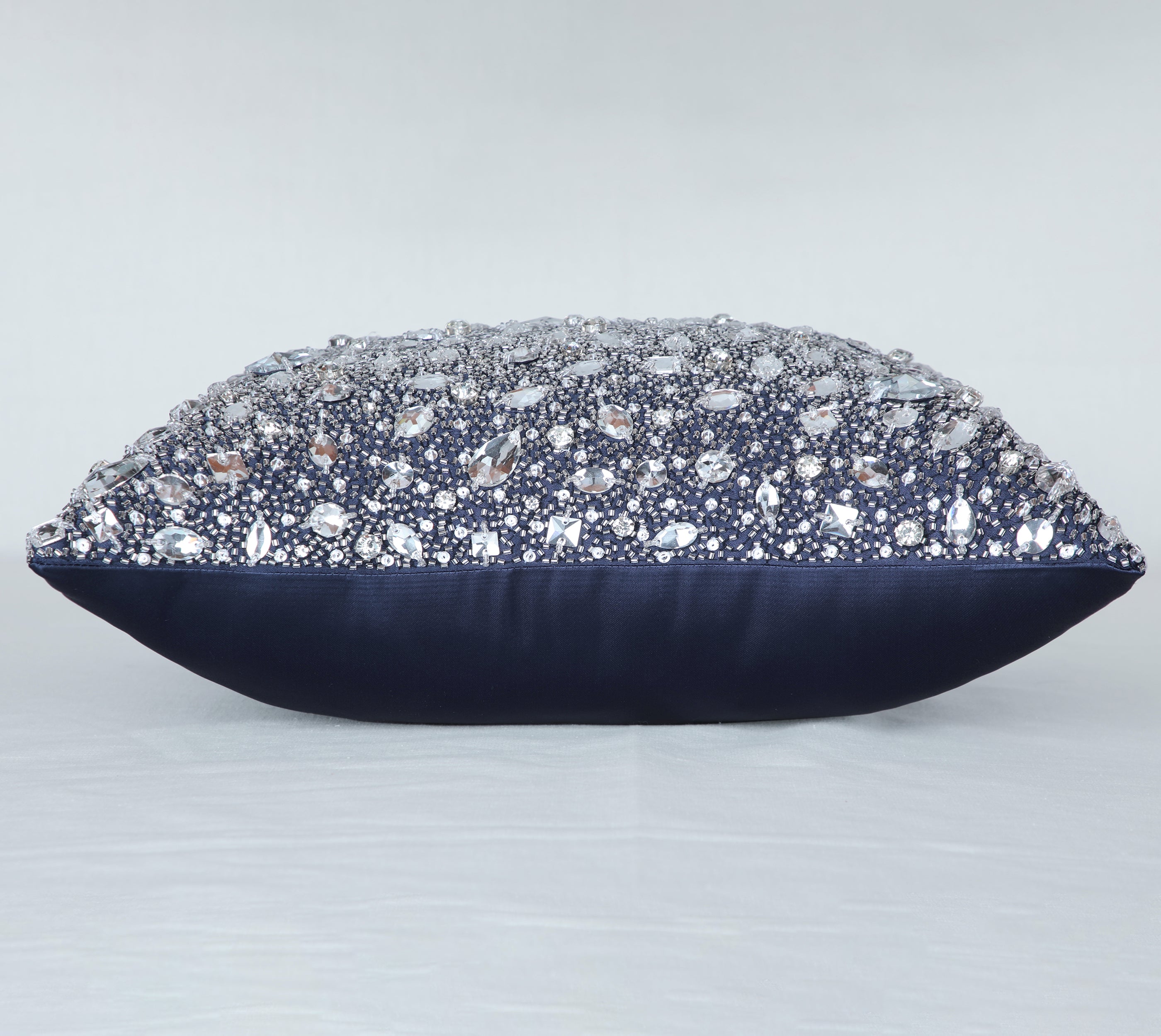 FORTUNE Navy Blue Bling Cushion Cover