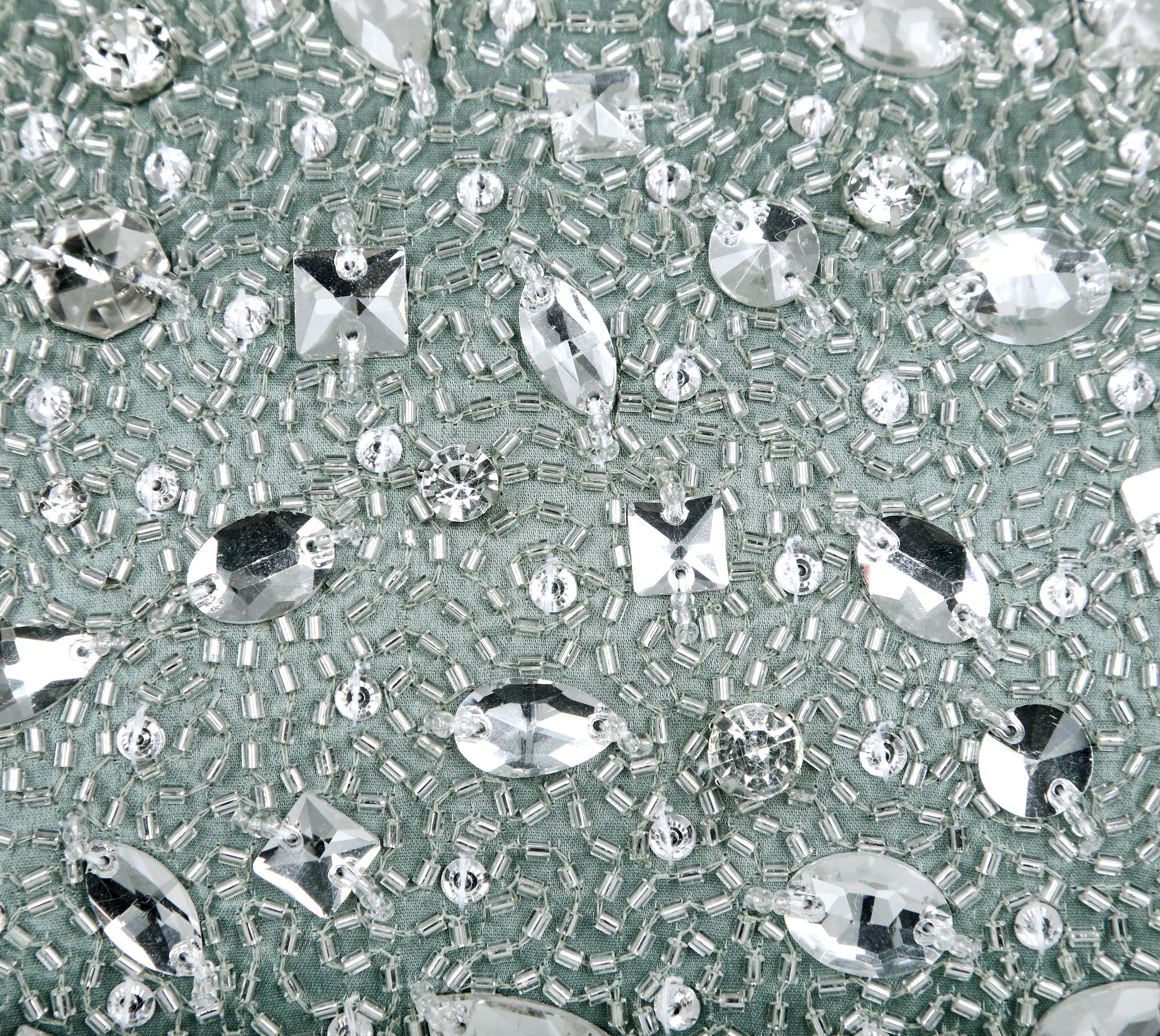 FORTUNE Sage Green Bling Satin Cushion Cover
