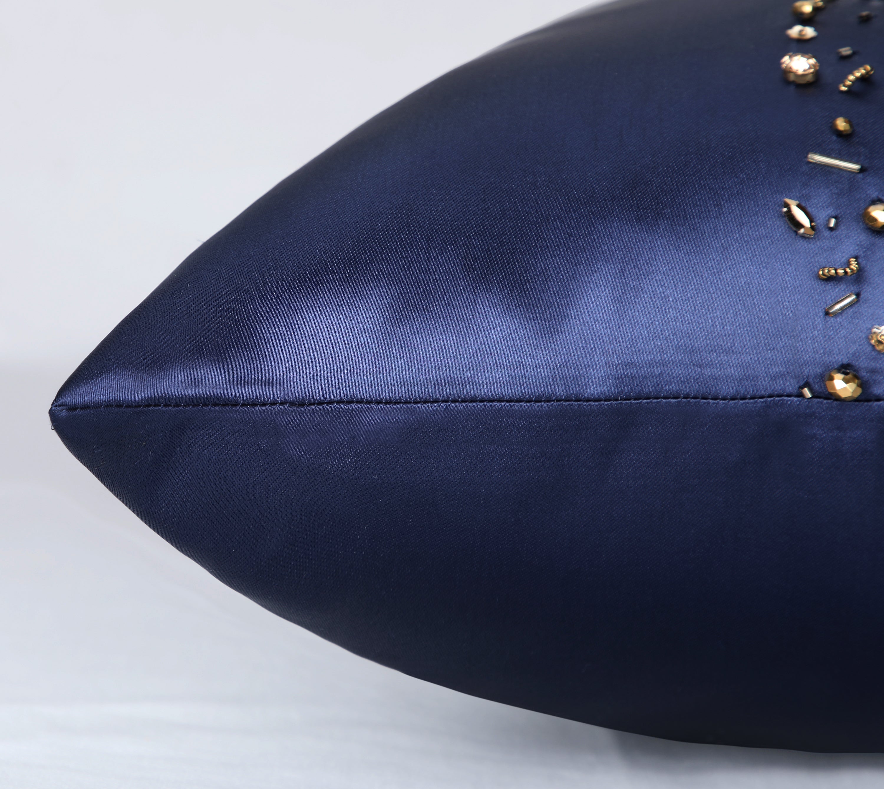 FLUTTER Navy Blue Beaded Cushion Cover