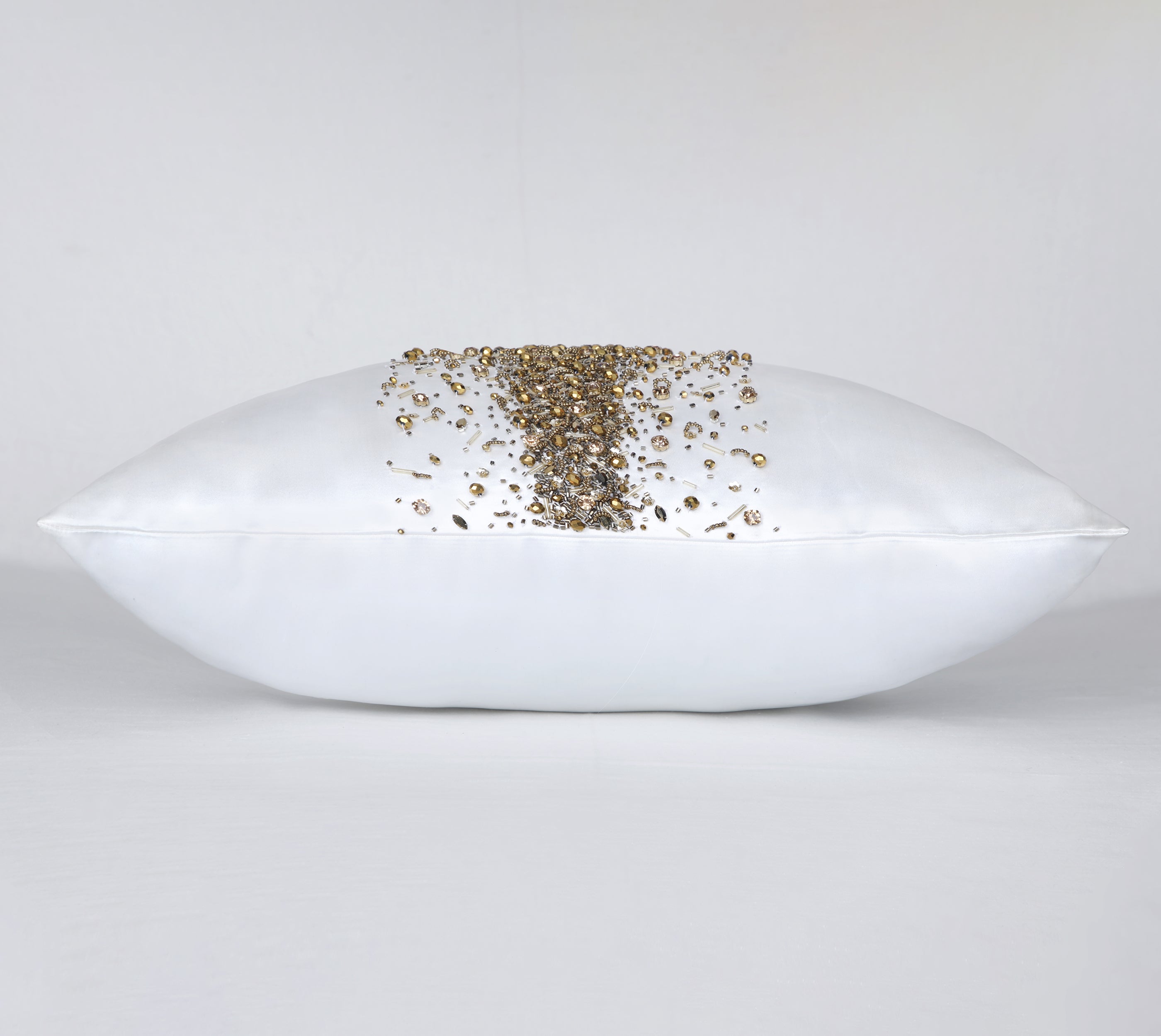 FLUTTER White Beaded Cushion Cover