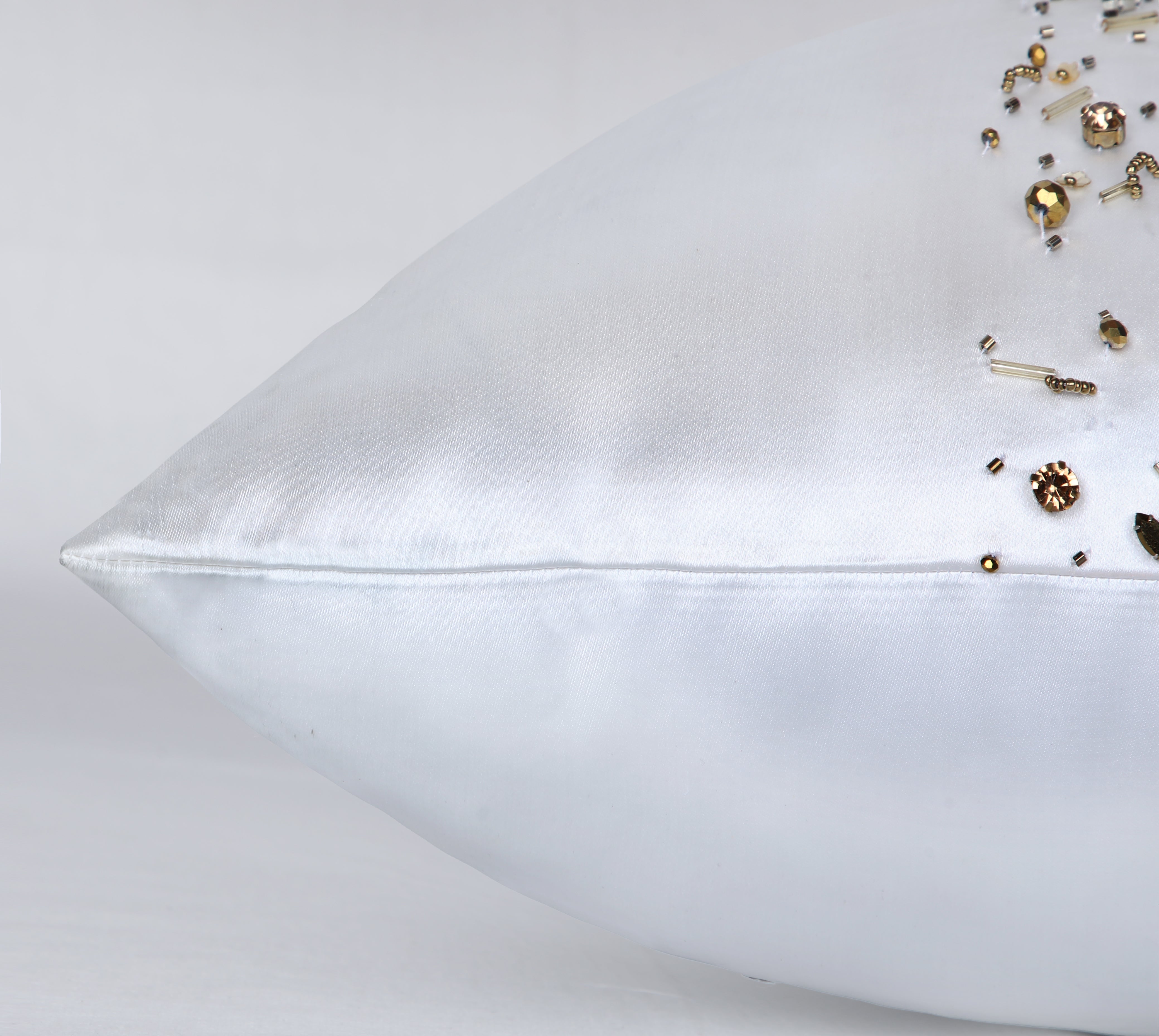 FLUTTER White Beaded Cushion Cover