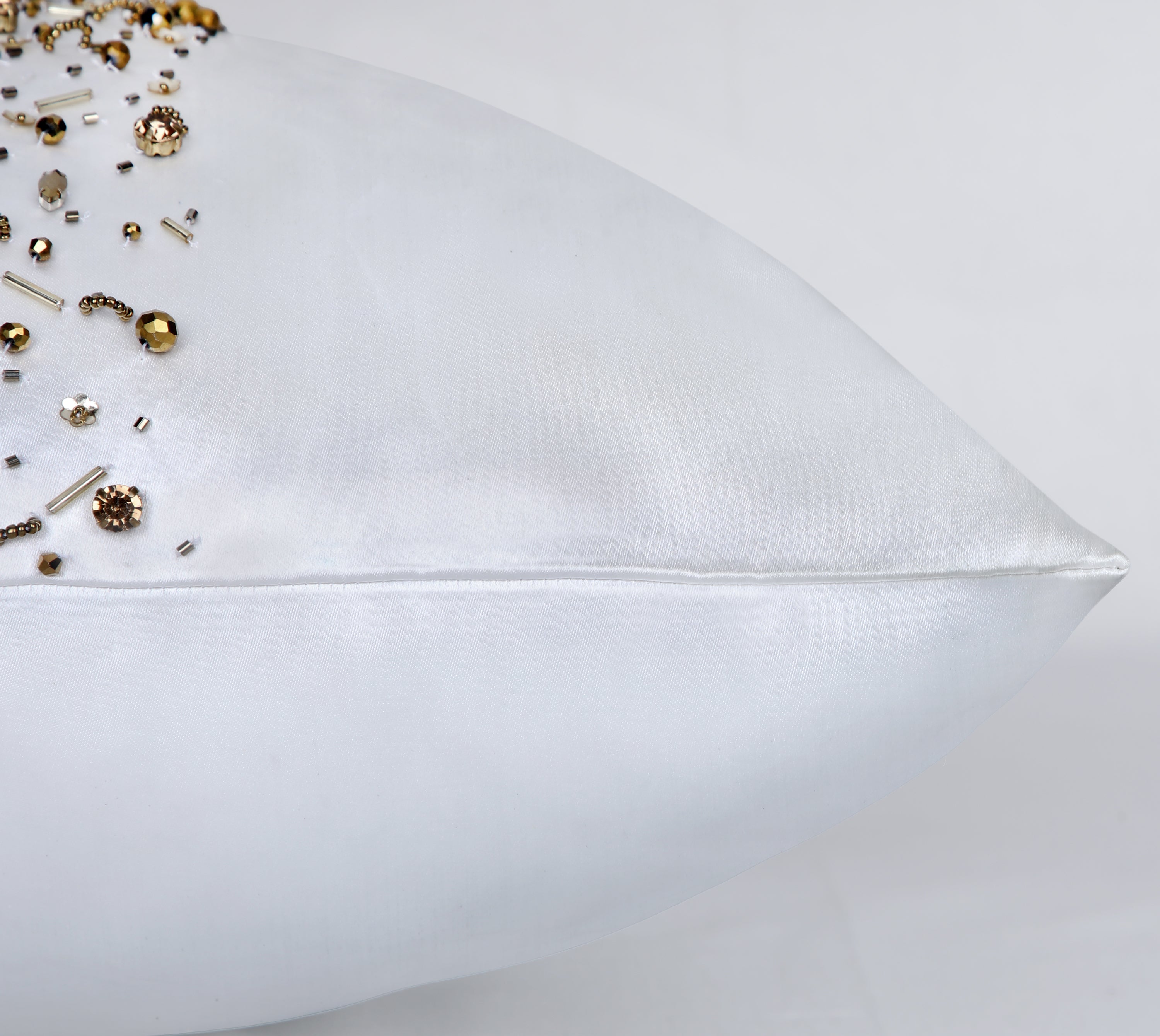 FLUTTER White Beaded Cushion Cover