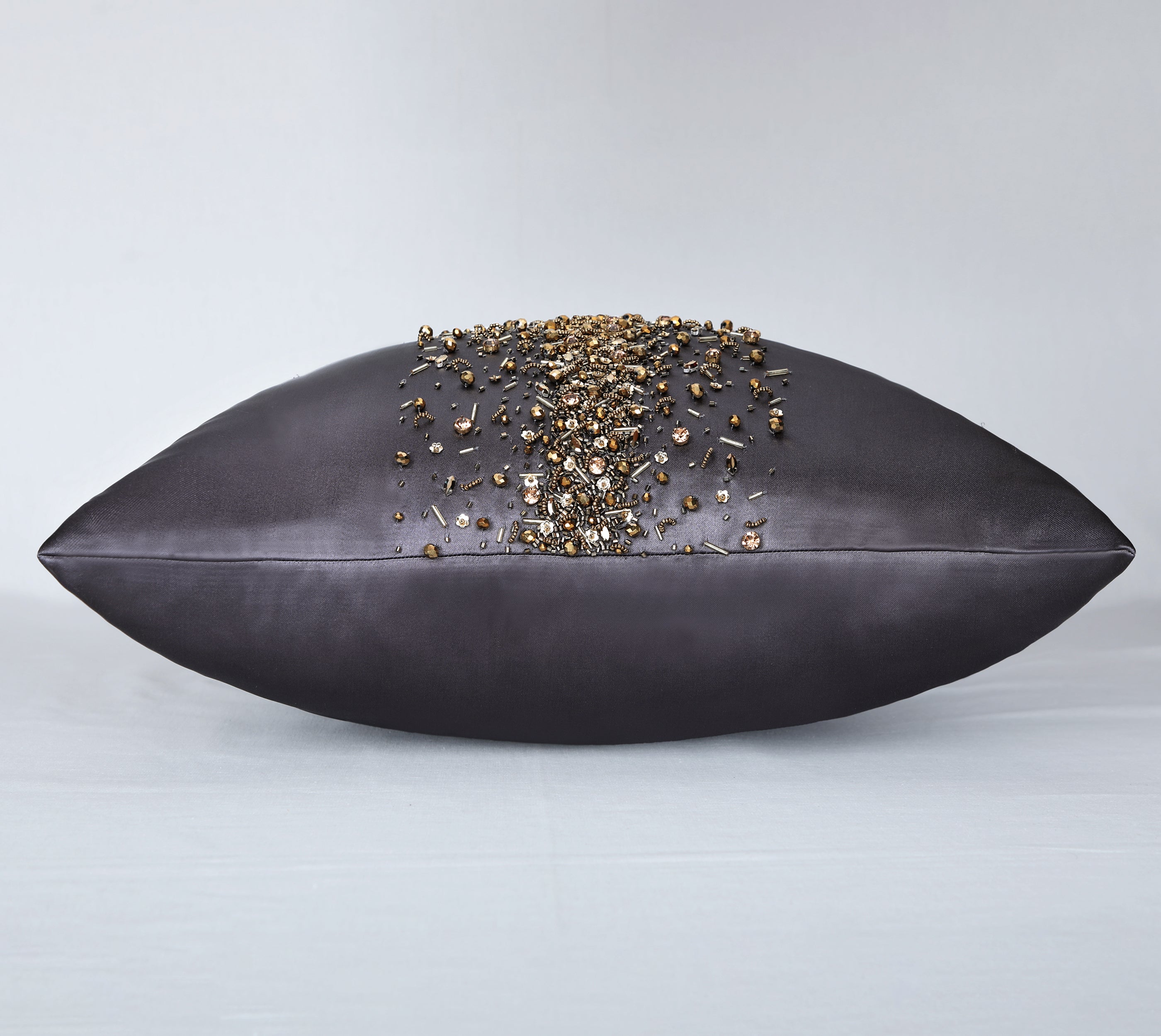 FLUTTER Grey Beaded Cushion Cover