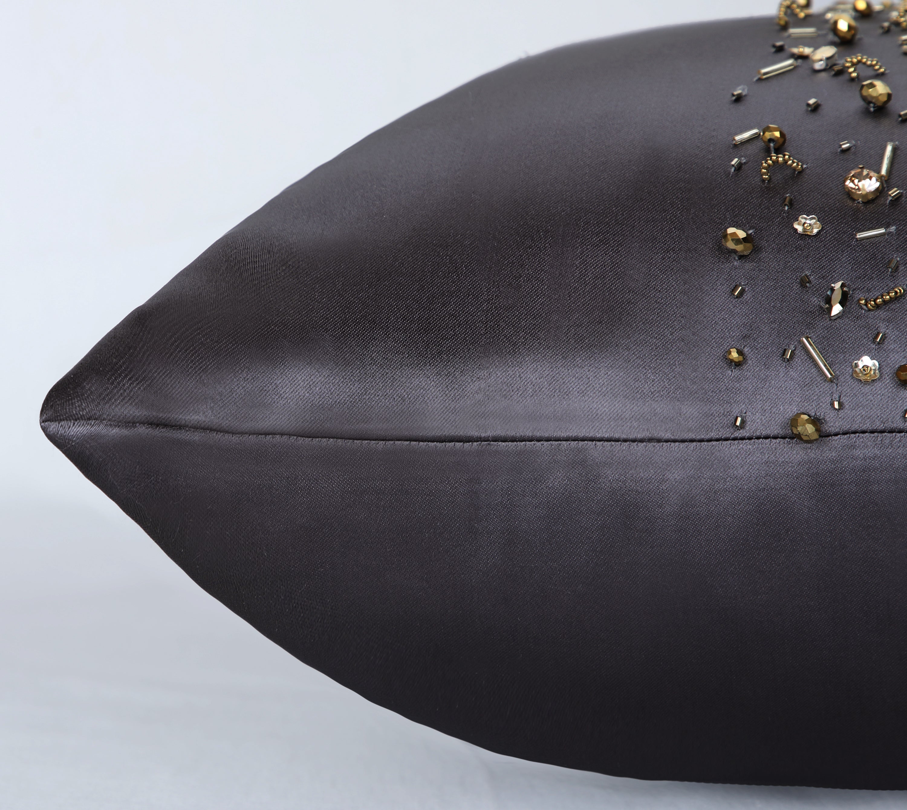 FLUTTER Grey Beaded Cushion Cover