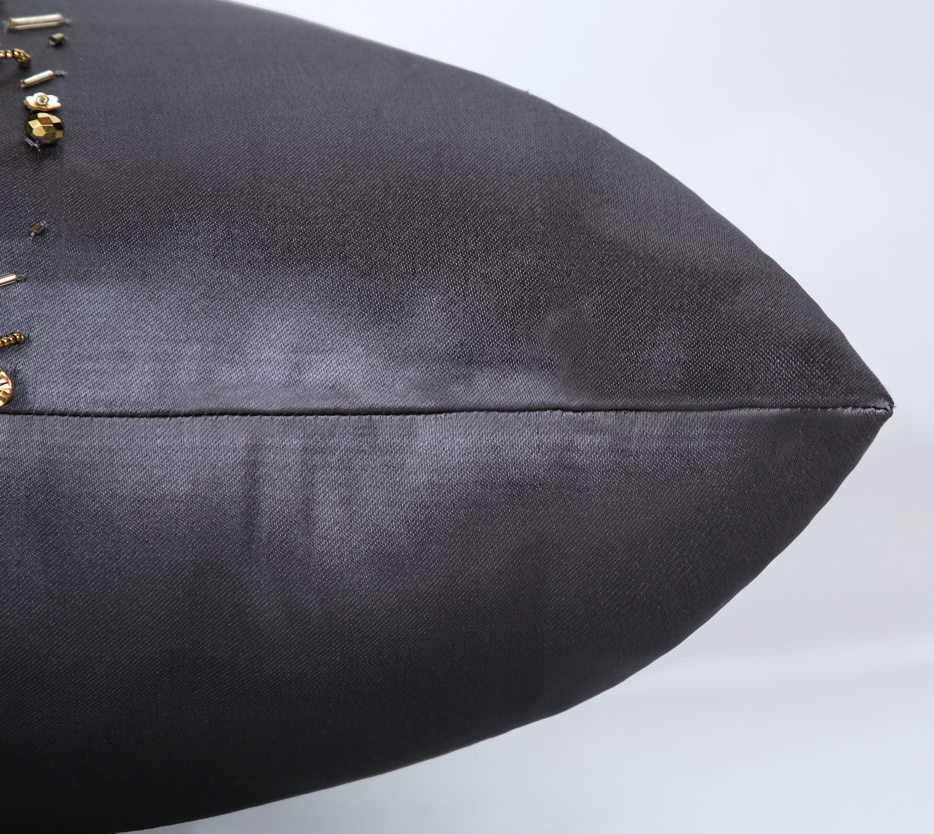 FLUTTER Grey Beaded Cushion Cover