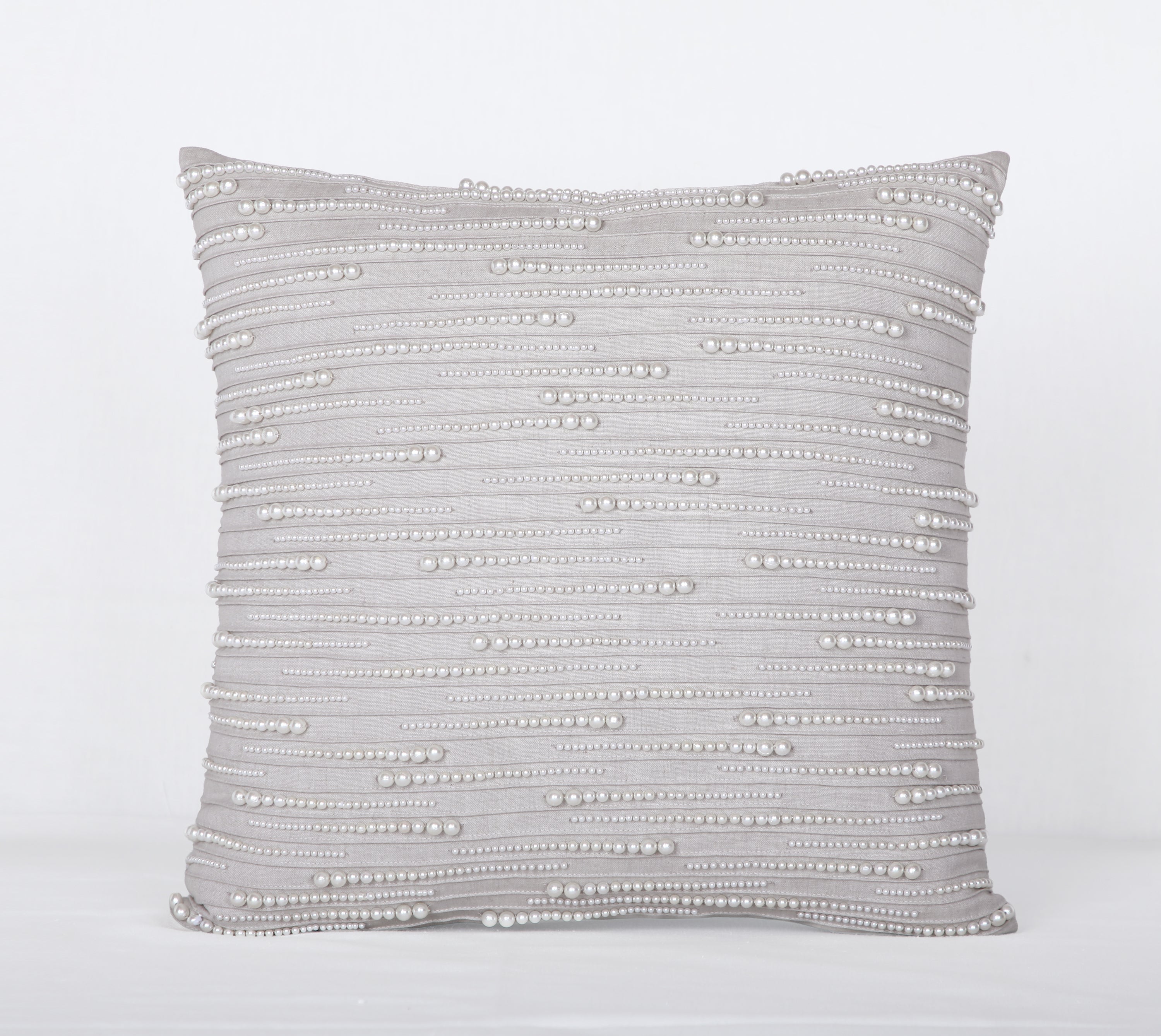 ORIENT Light Grey Linen Cotton Cushion Cover