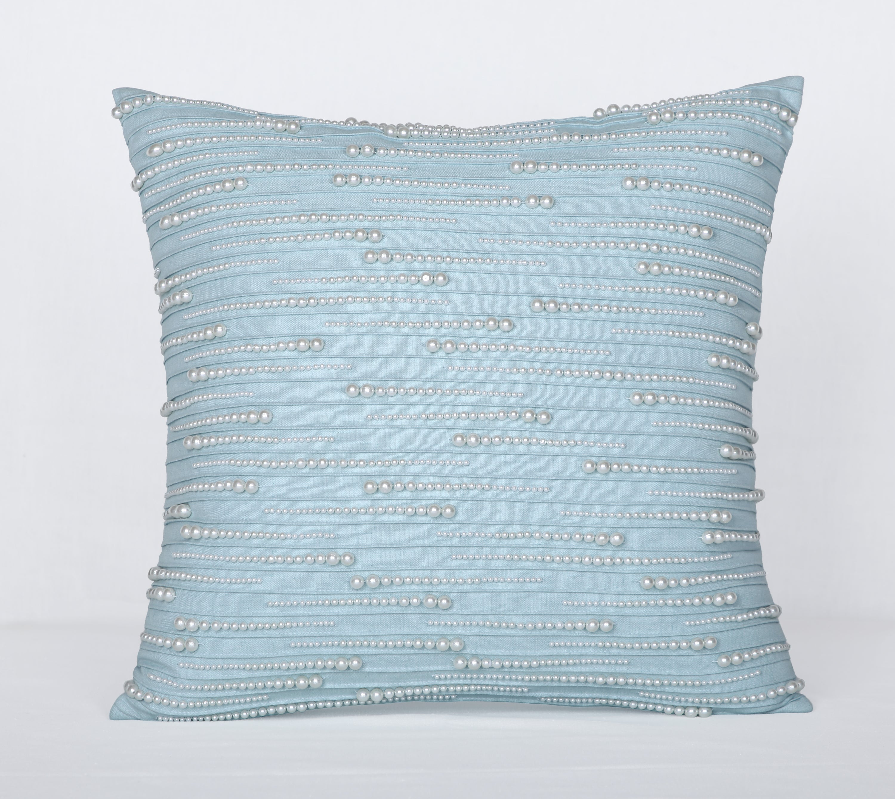 ORIENT Light Blue Linen Cotton Cushion Cover