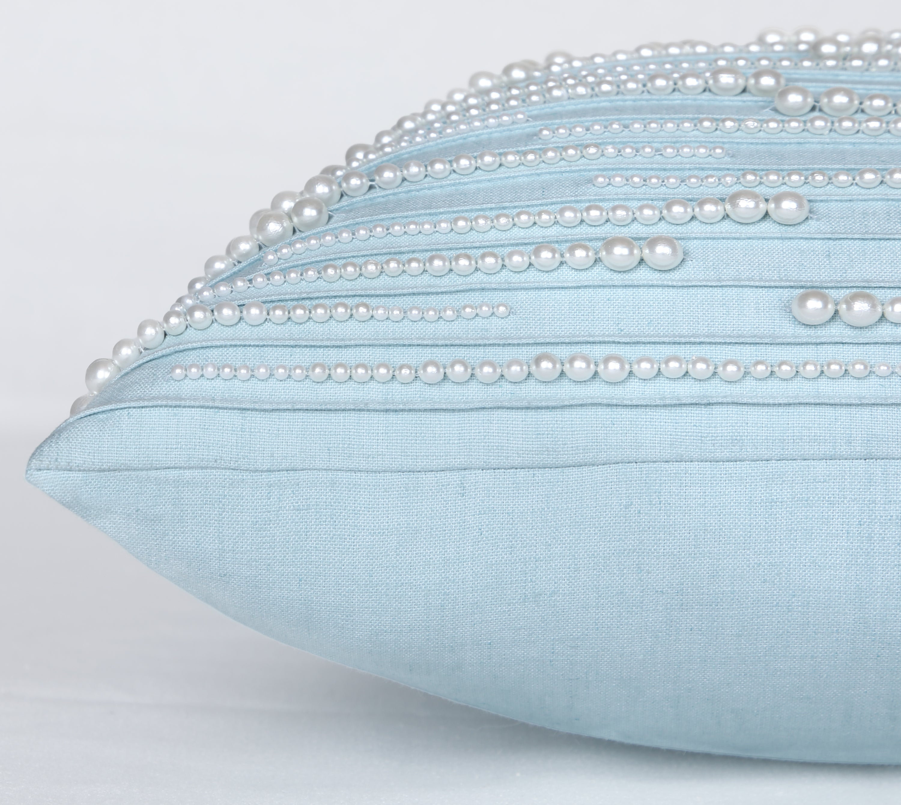 ORIENT Light Blue Linen Cotton Cushion Cover