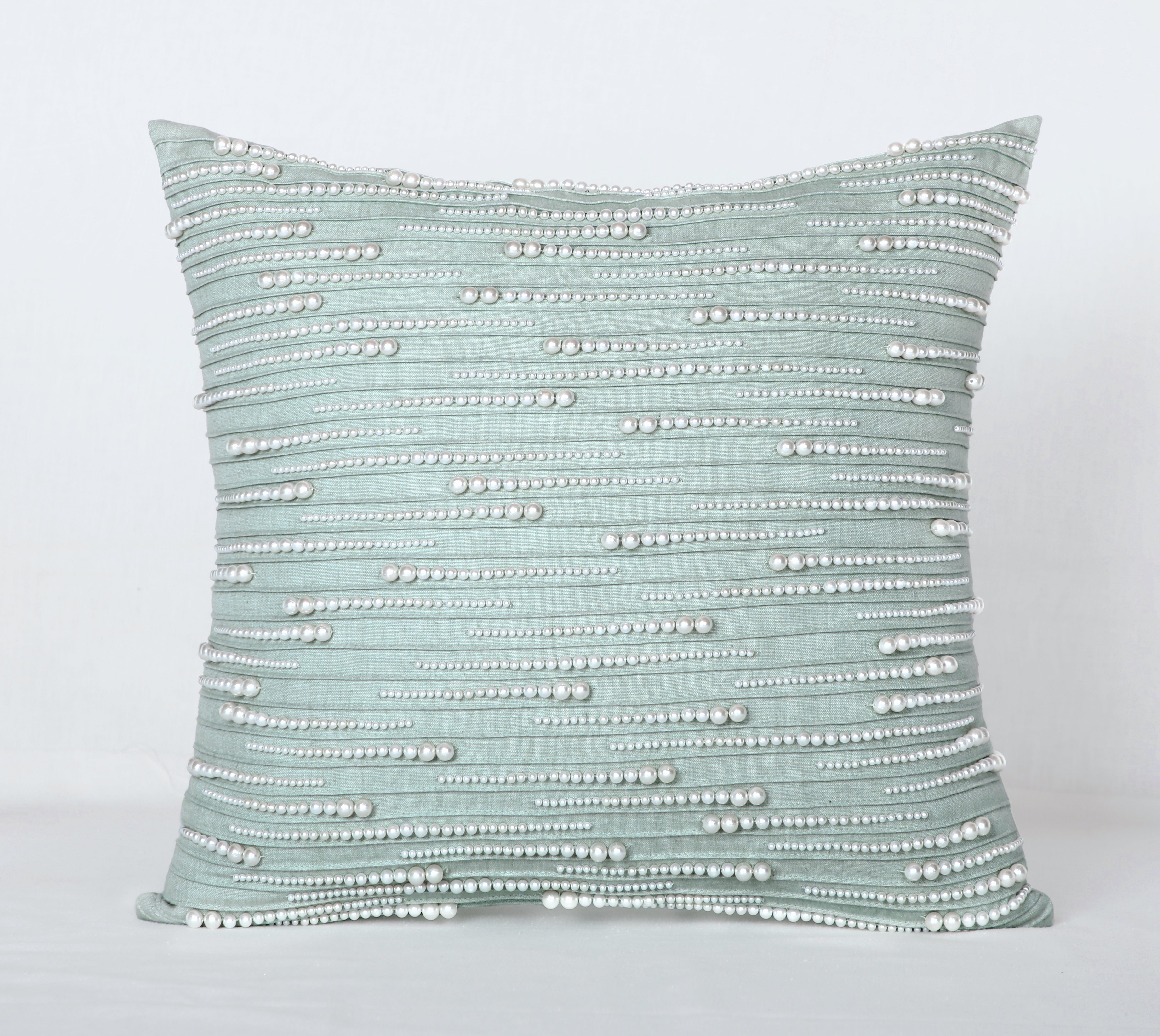 ORIENT Light Green Linen Cotton Cushion Cover