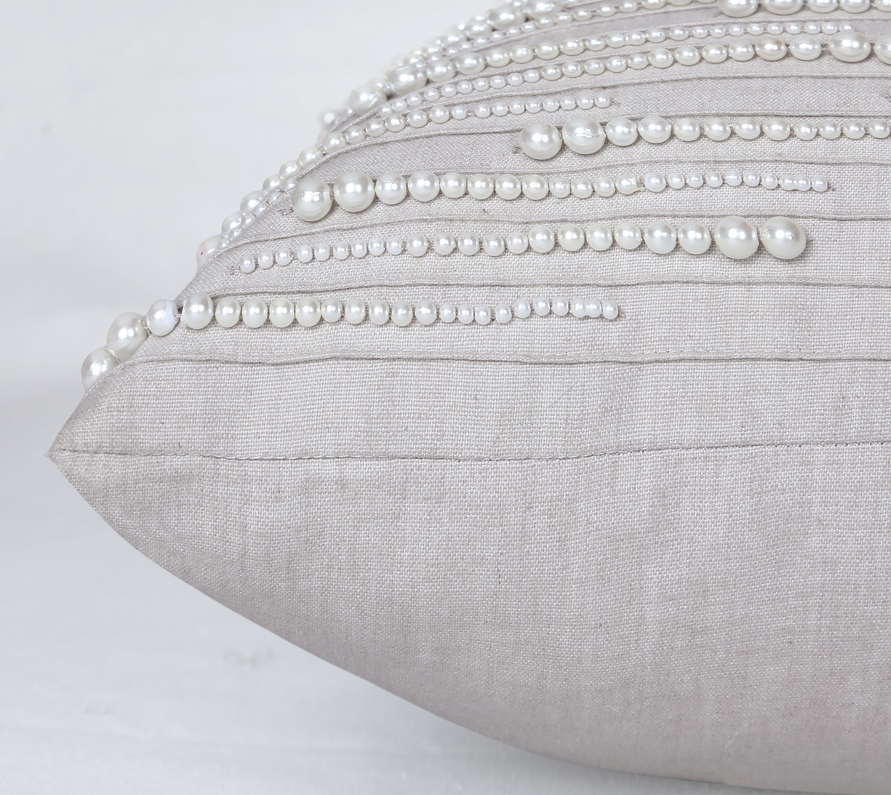 ORIENT Light Grey Linen Cotton Cushion Cover