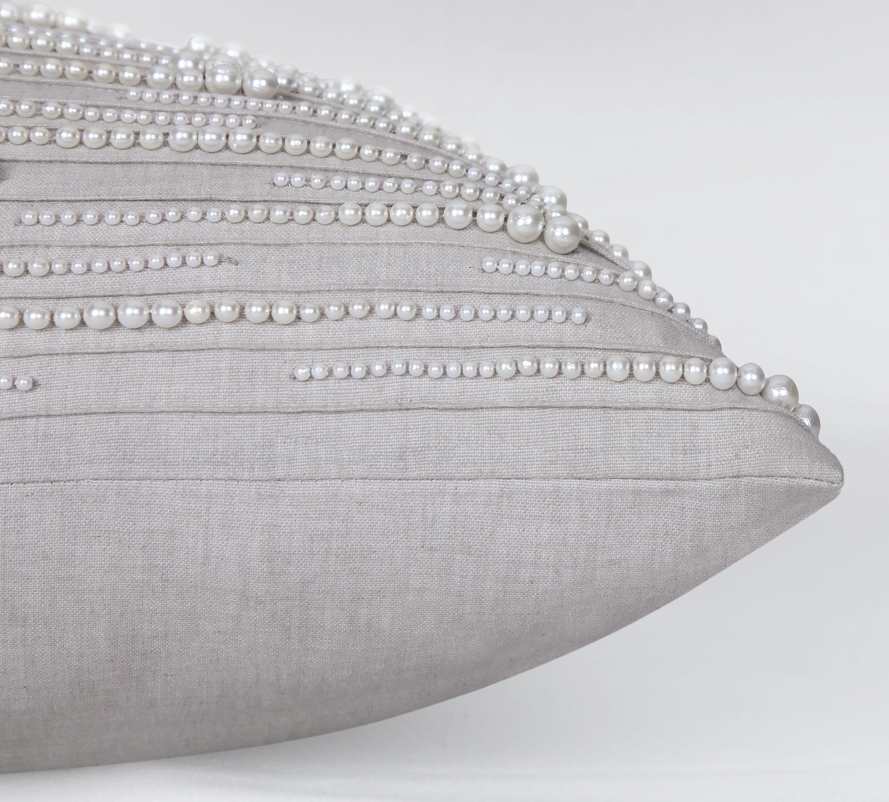ORIENT Light Grey Linen Cotton Cushion Cover