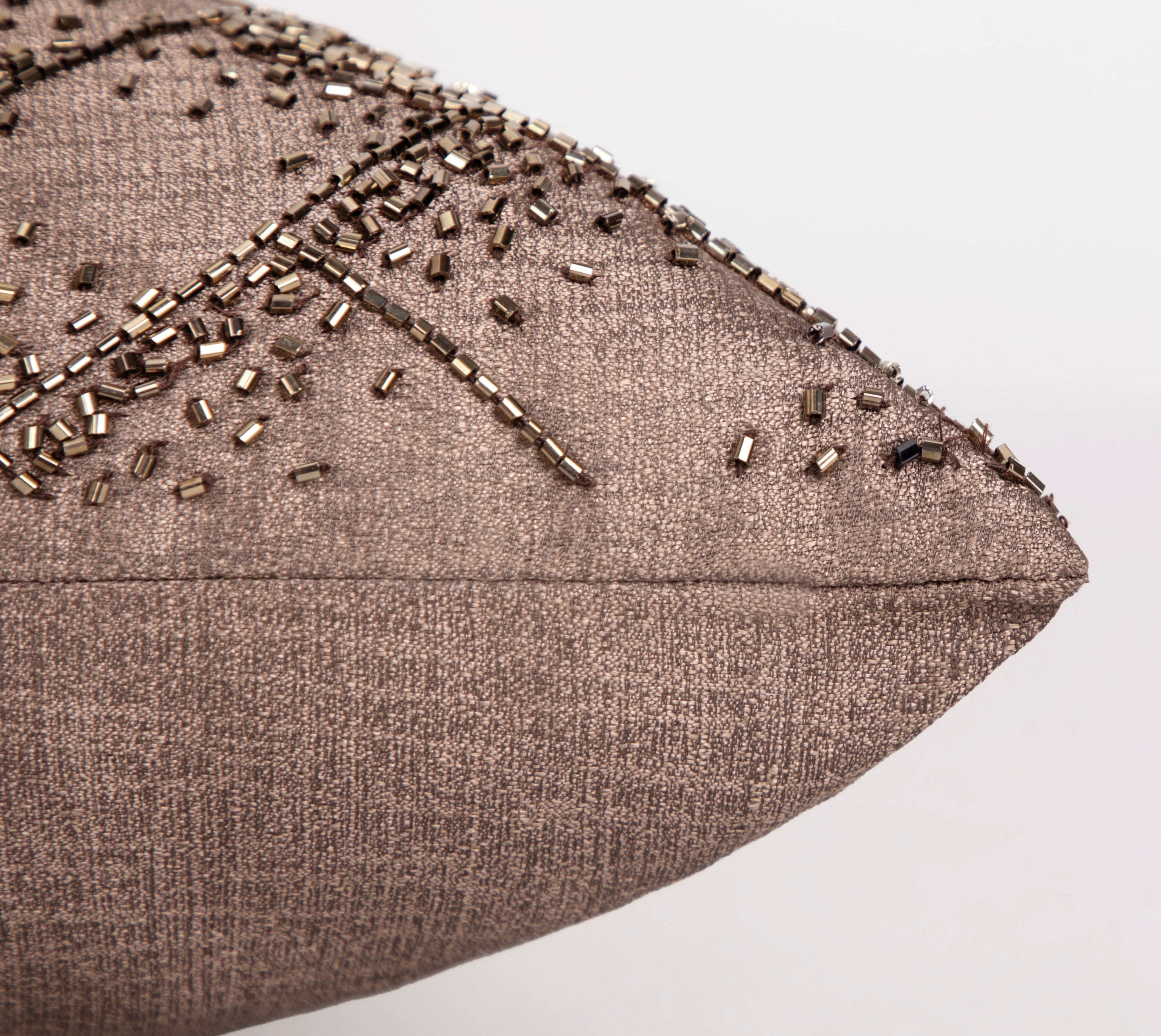 MIDAS Brown Beaded Cushion Cover