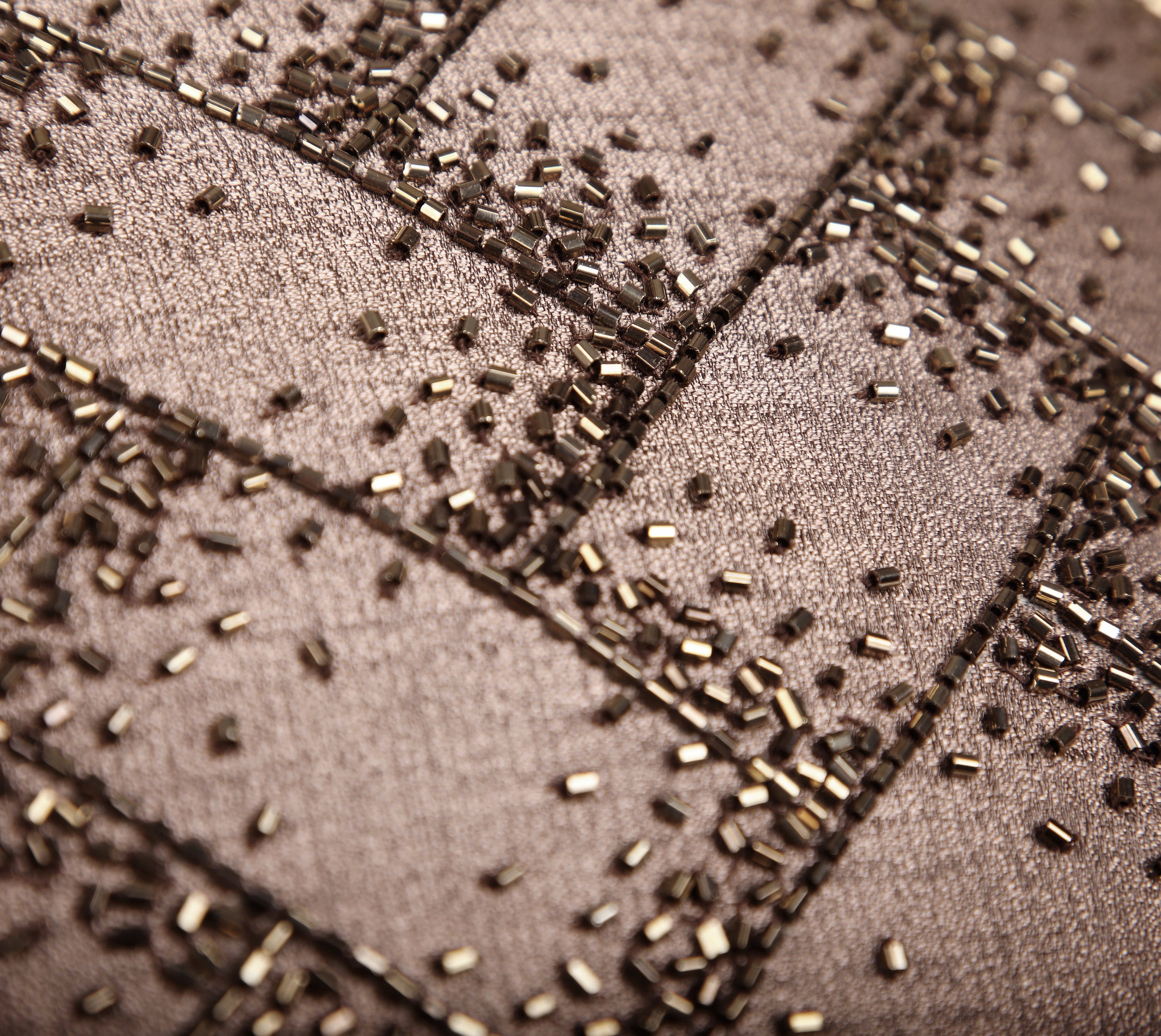 MIDAS Brown Beaded Cushion Cover