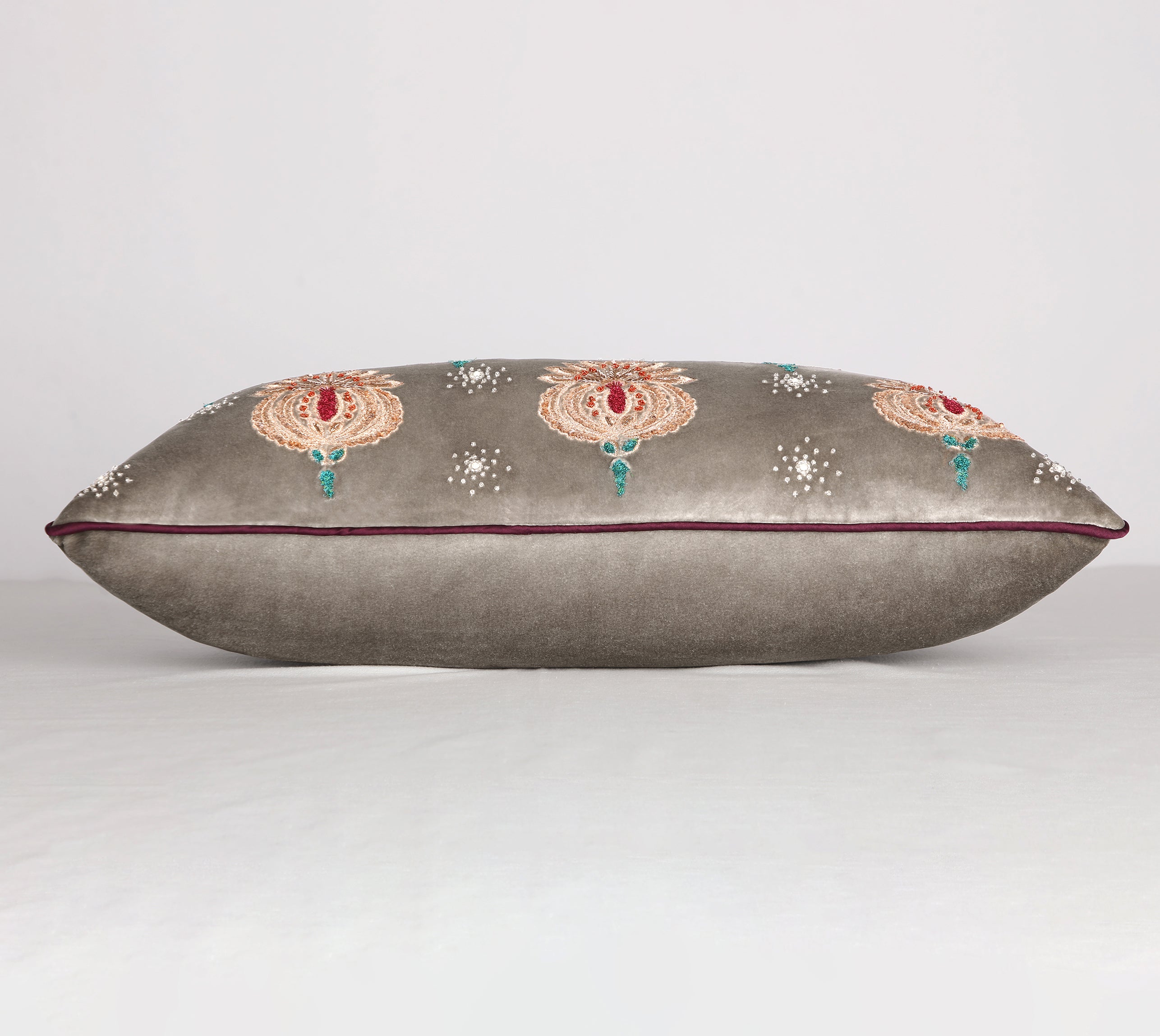 HERITAGE Grey Velvet Cushion Cover