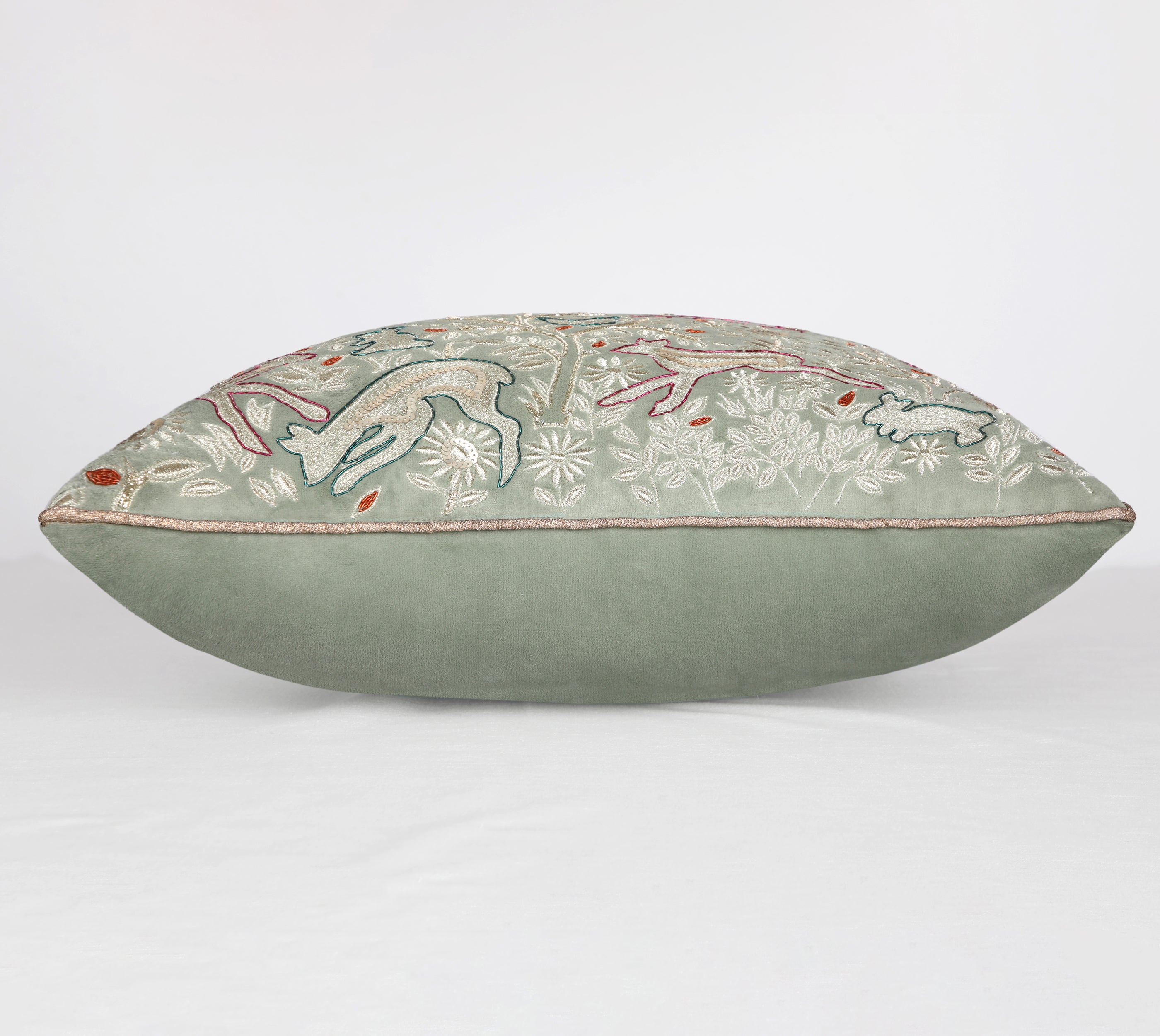 HERITAGE Sage Green Velvet Cushion Cover