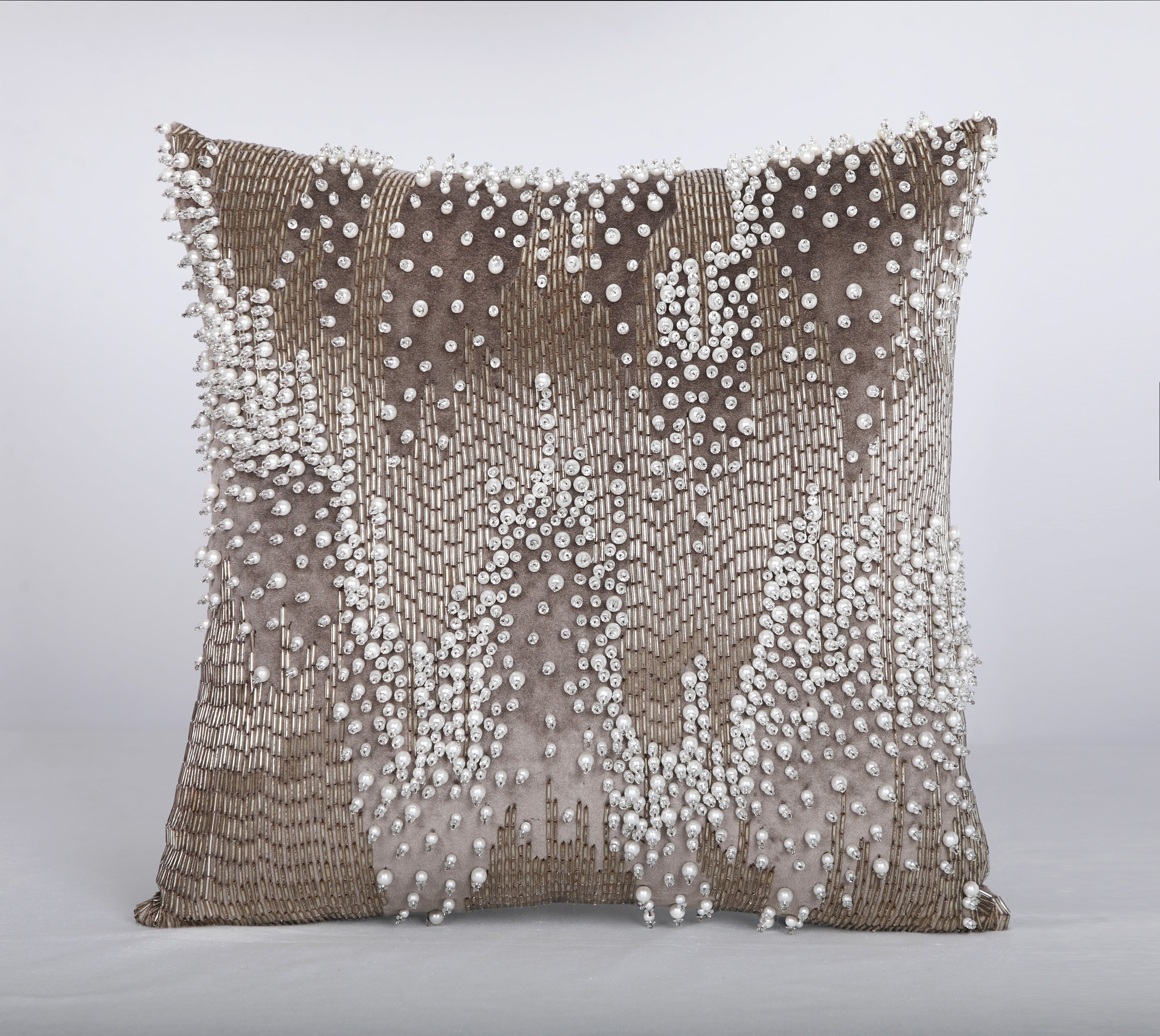 XENIA Taupe Velvet Cushion Cover