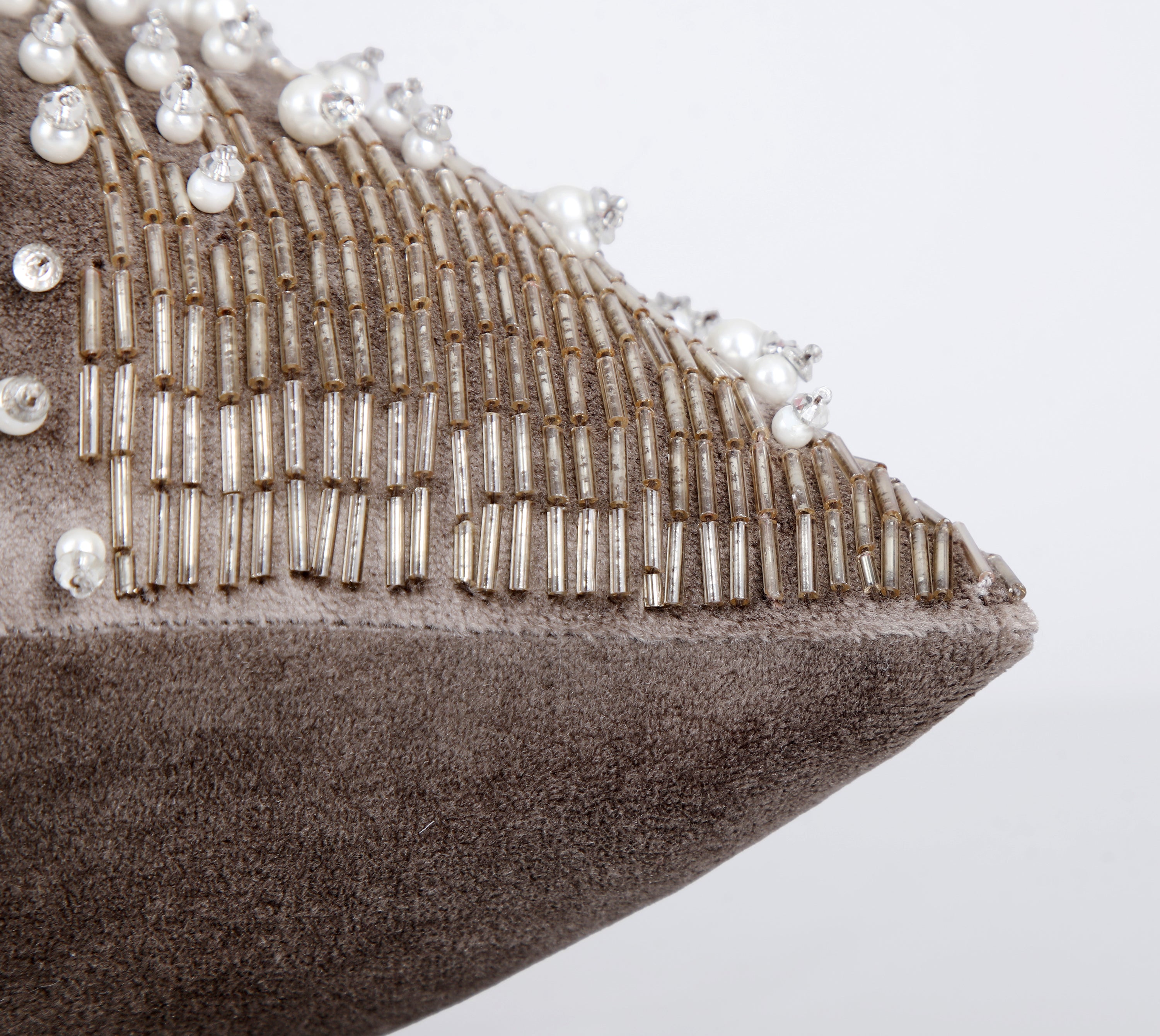 XENIA Taupe Velvet Cushion Cover