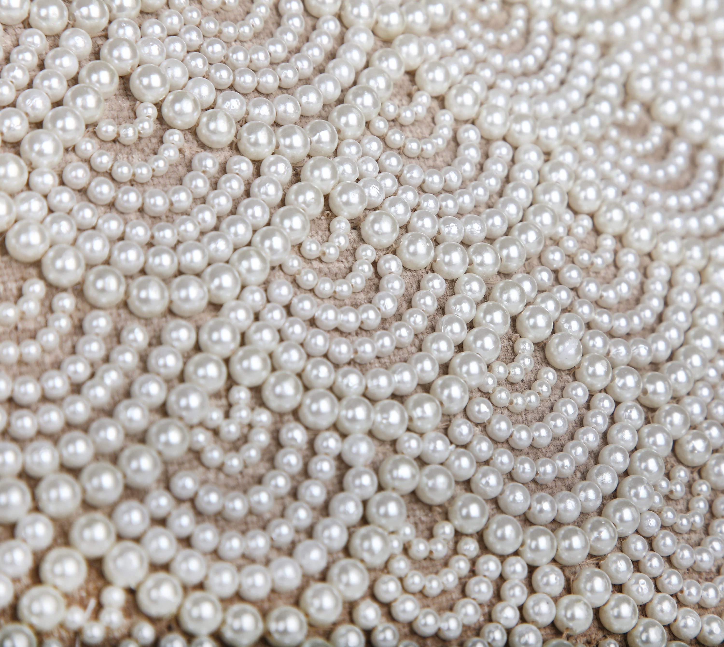CAPIZ Light Brown and Off-white Pearl Cushion Cover