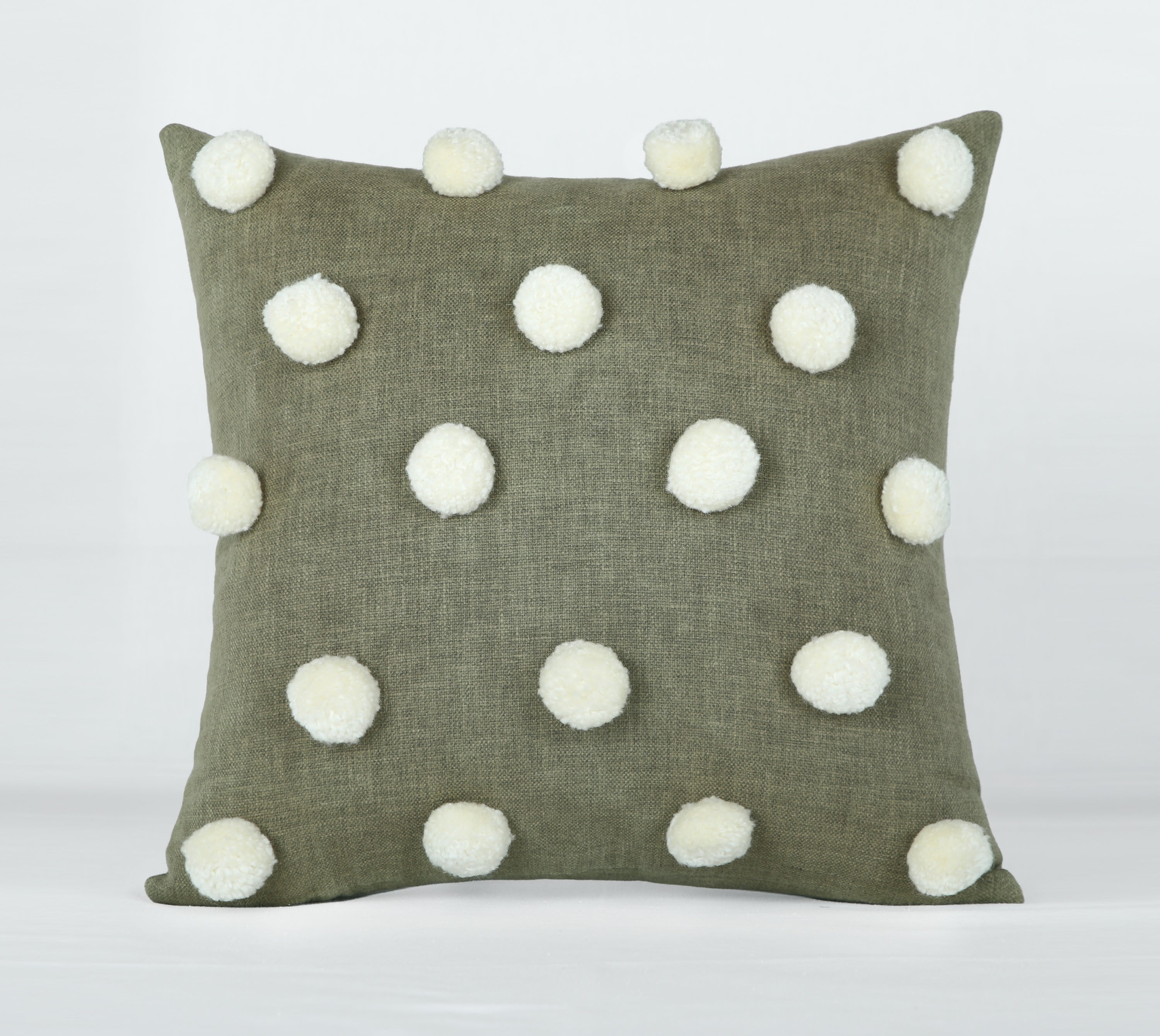 BAUBLE Sap Green Cotton Cushion Cover