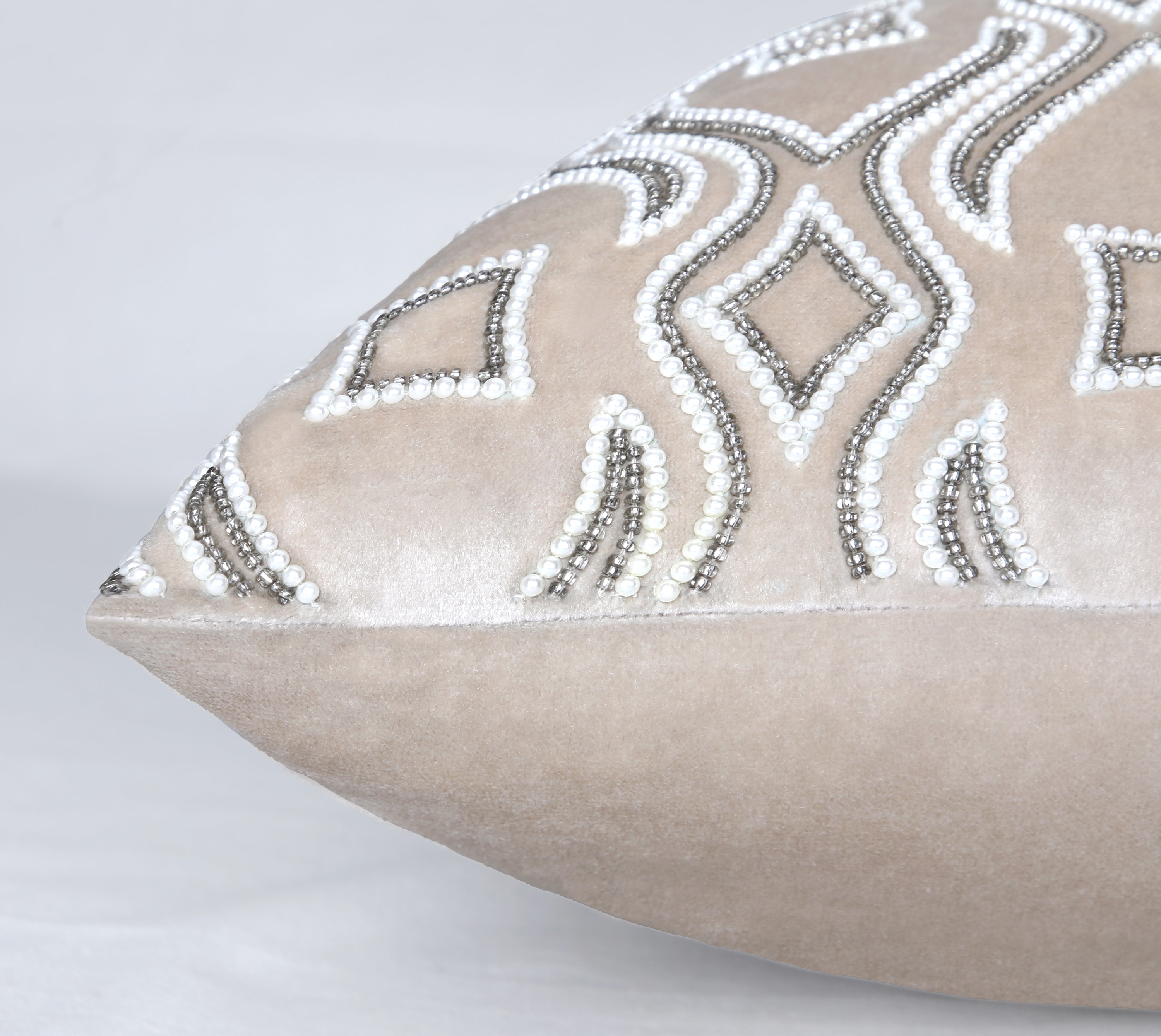 IRIS Ecru Velvet Cushion Cover