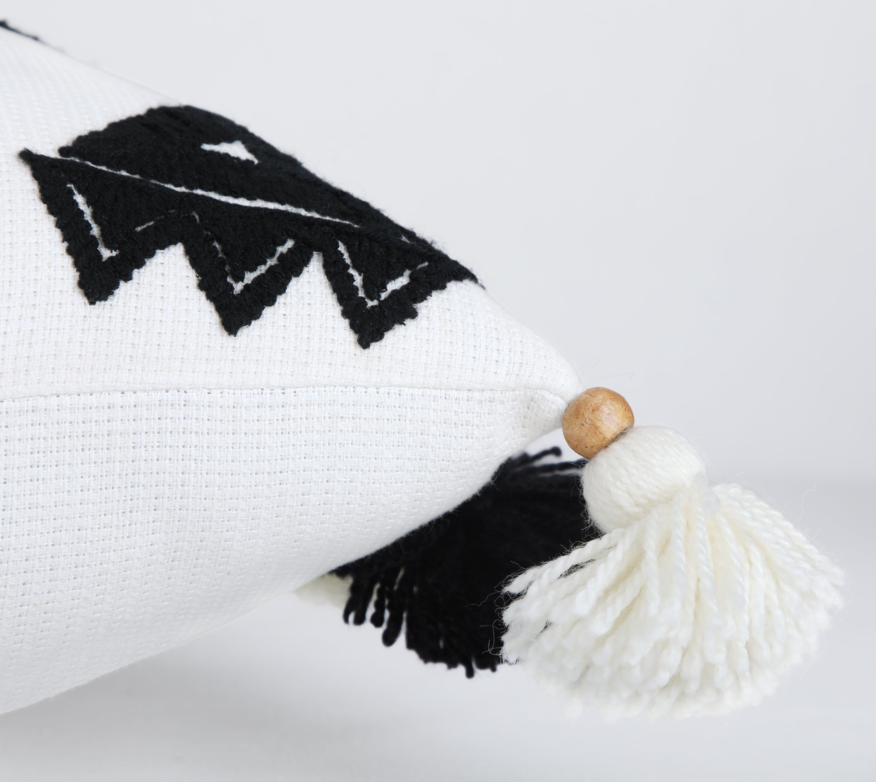 NAVAJO Off white Black Cotton Cushion Cover