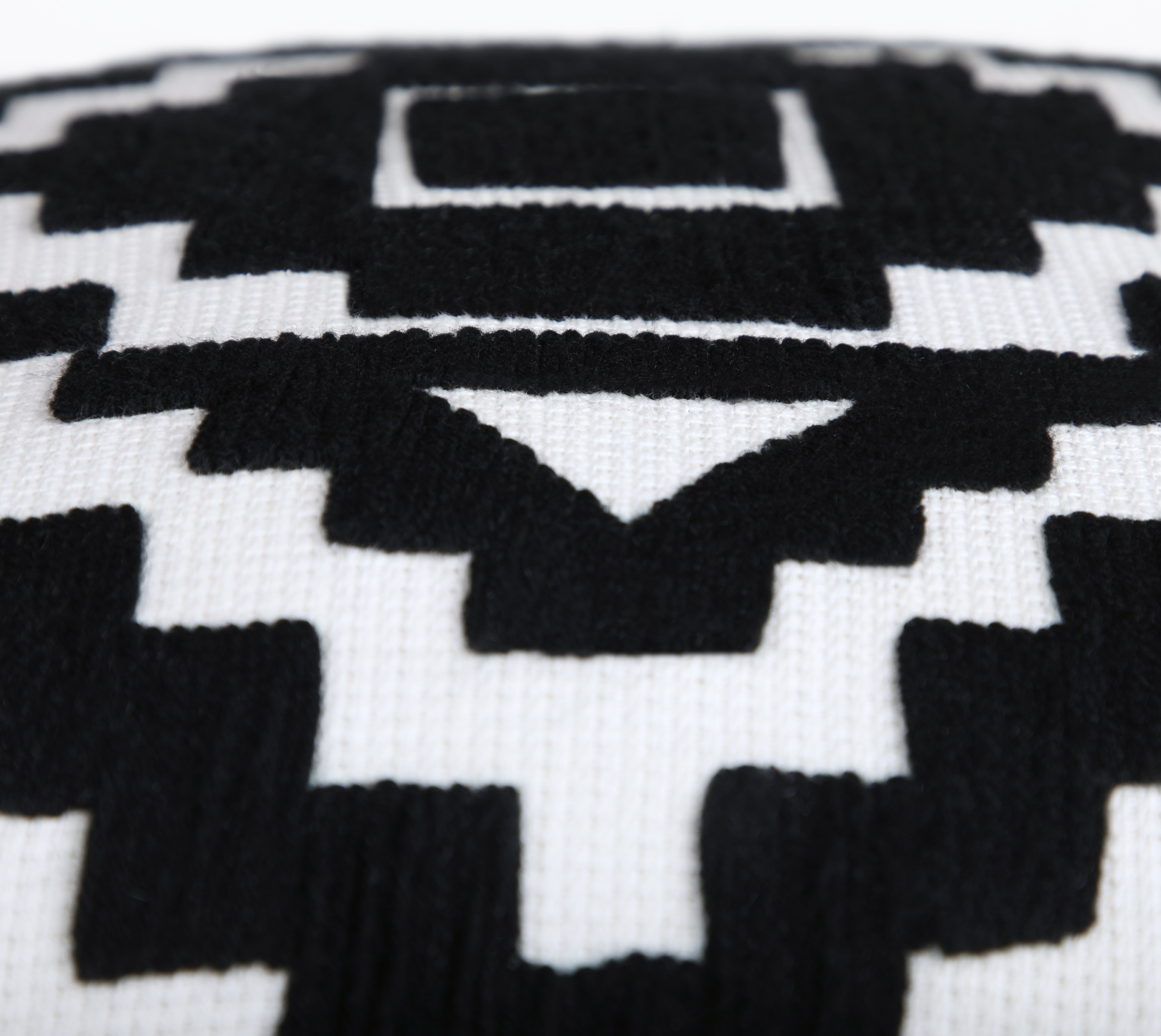 NAVAJO Off white Black Cotton Cushion Cover