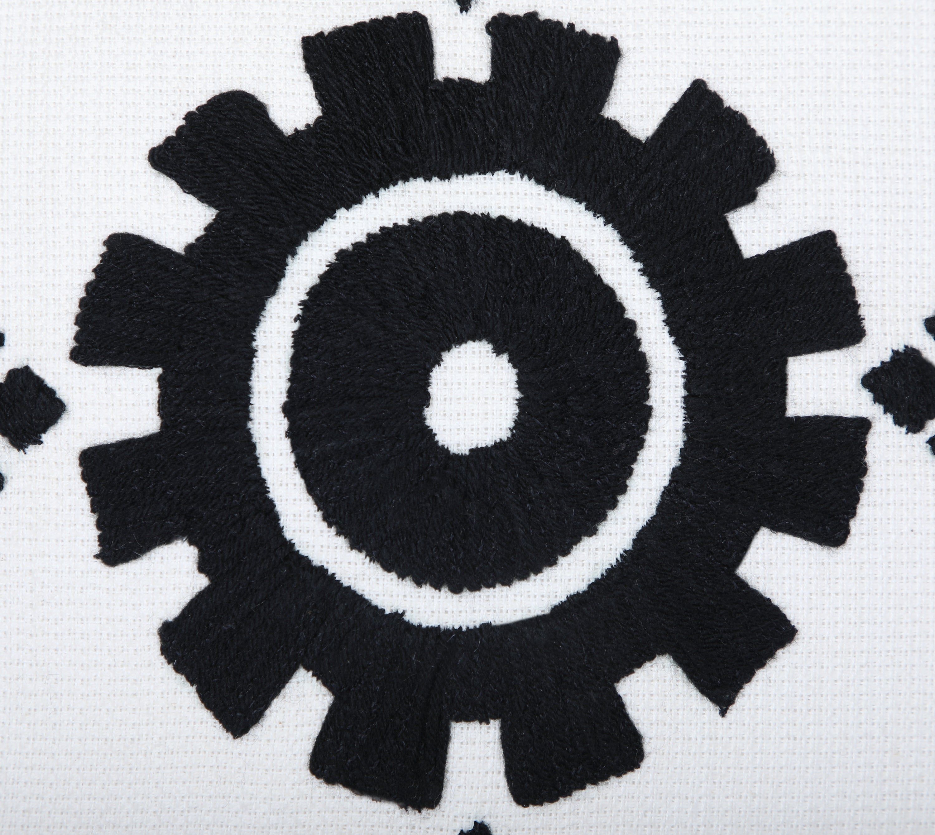 NAVAJO Off white Black Cotton Cushion Cover
