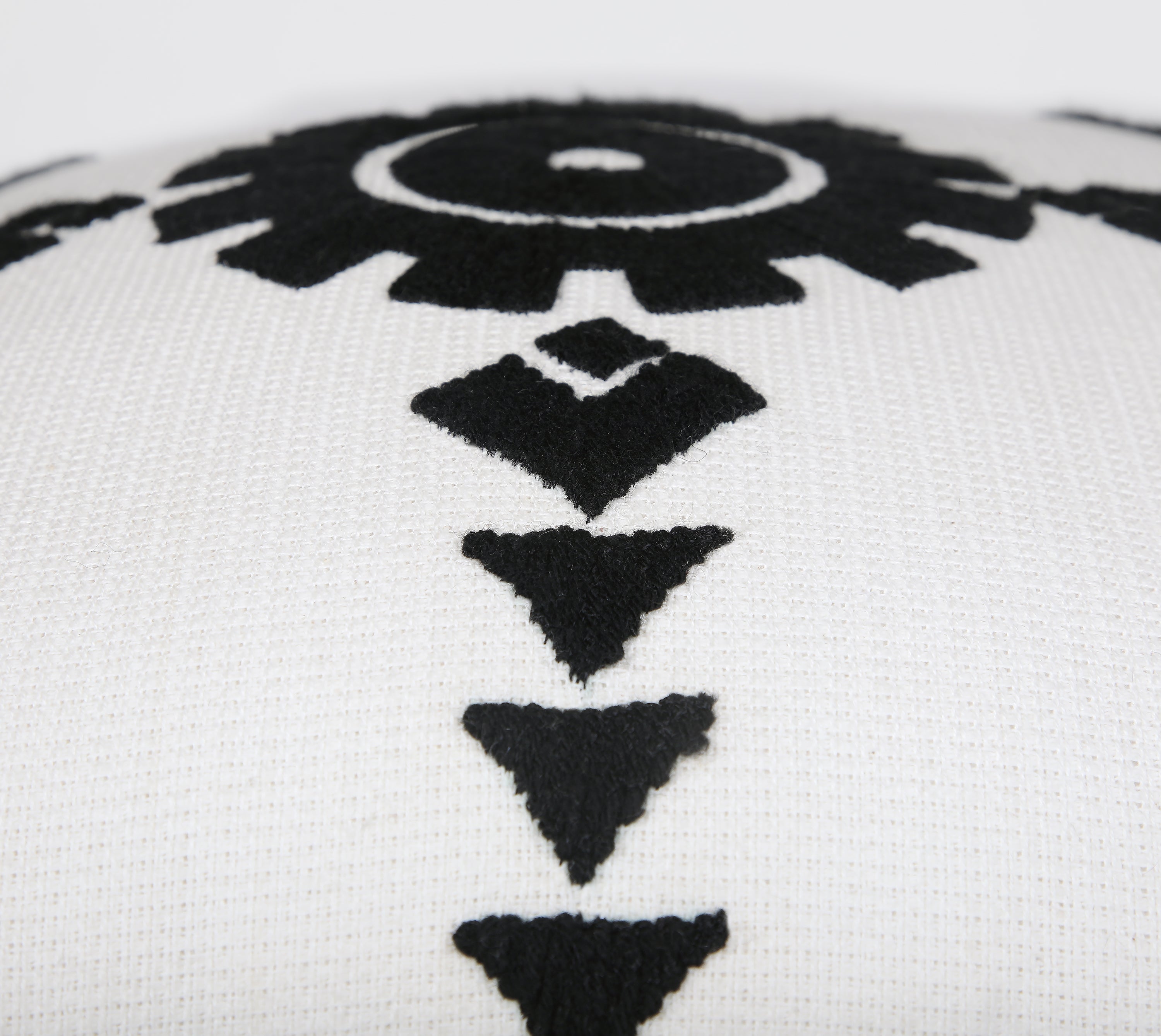 NAVAJO Off white Black Cotton Cushion Cover