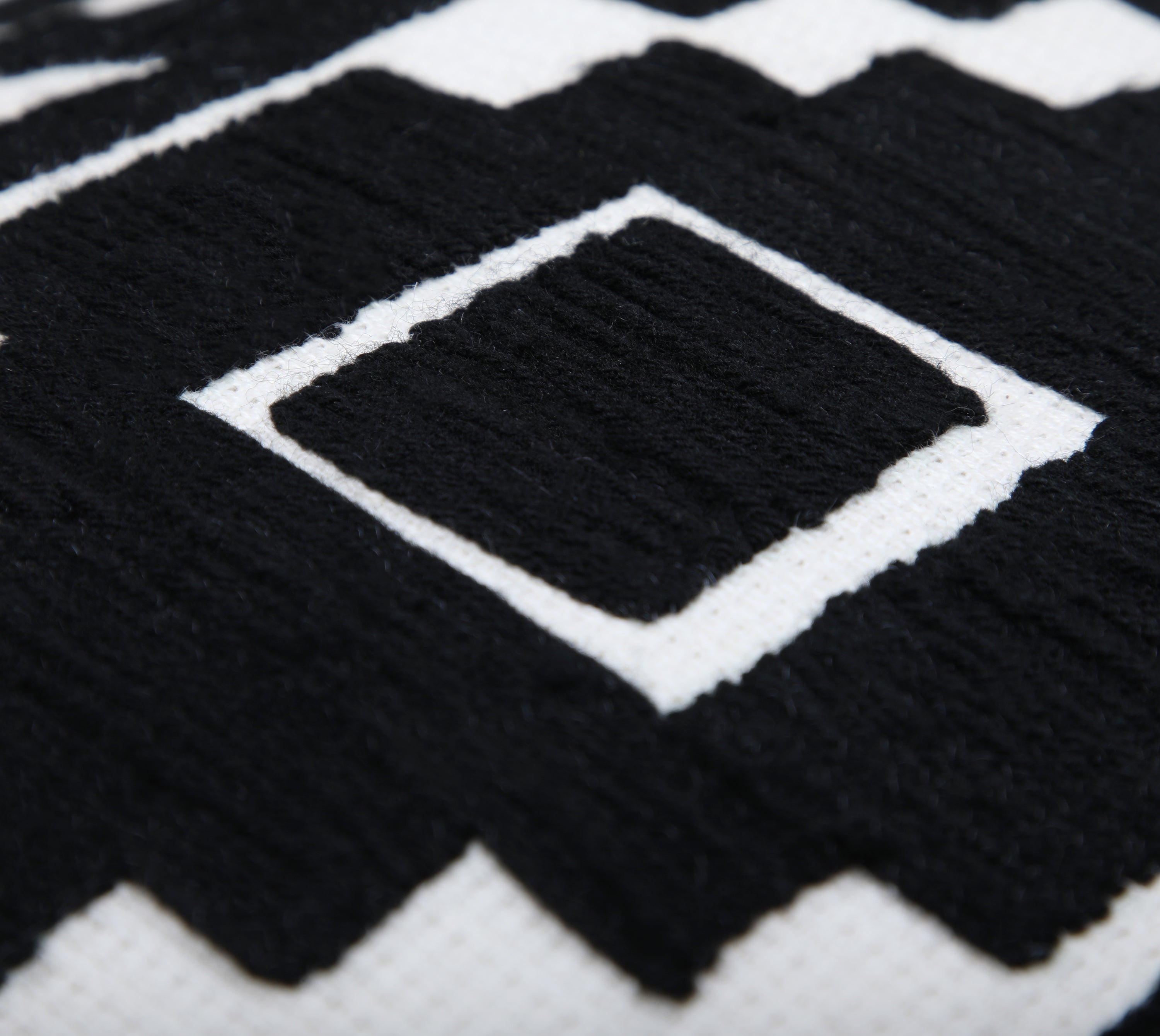 NAVAJO Off white Black Cotton Cushion Cover