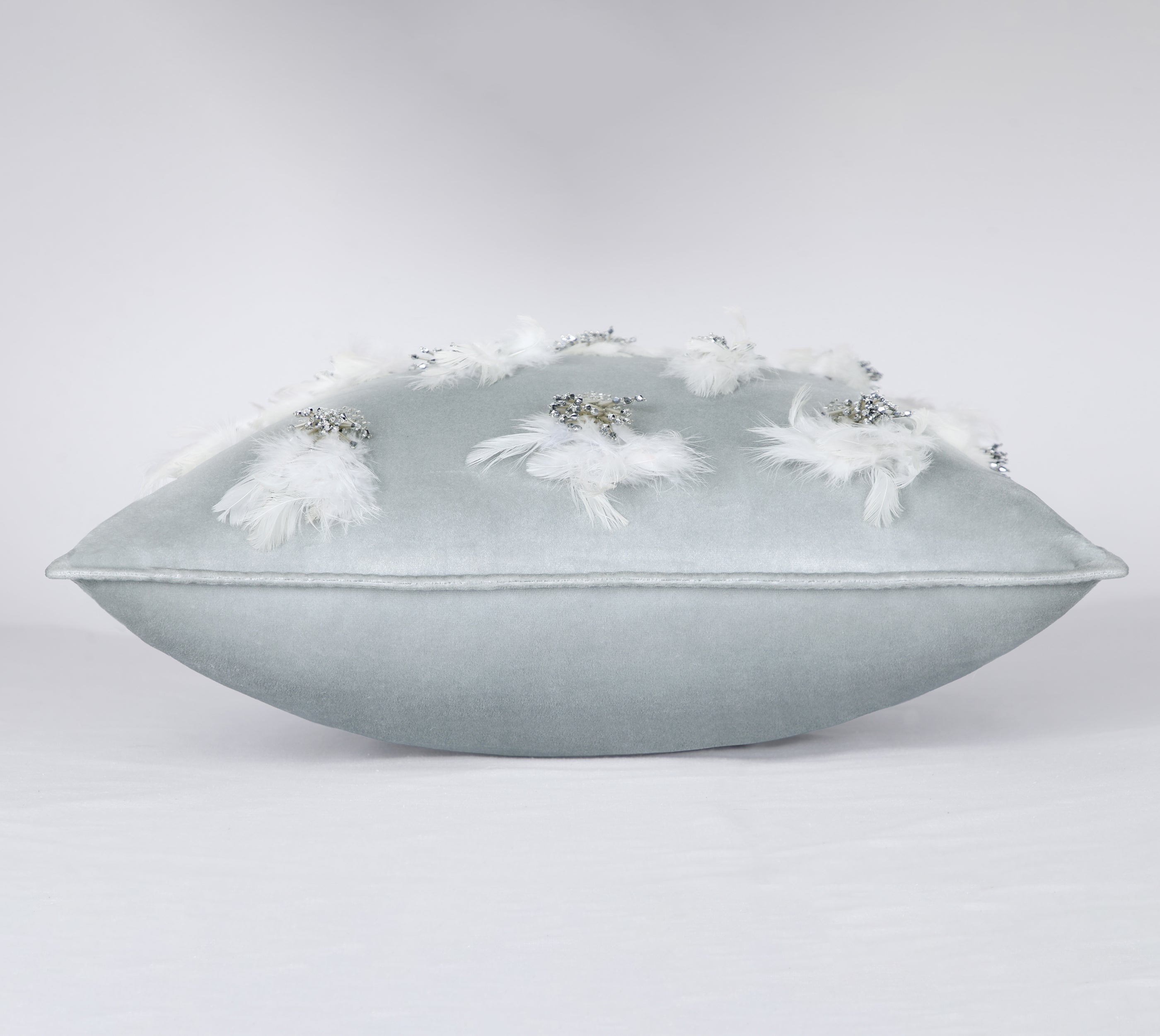 XENIA Silver Velvet Cushion Cover