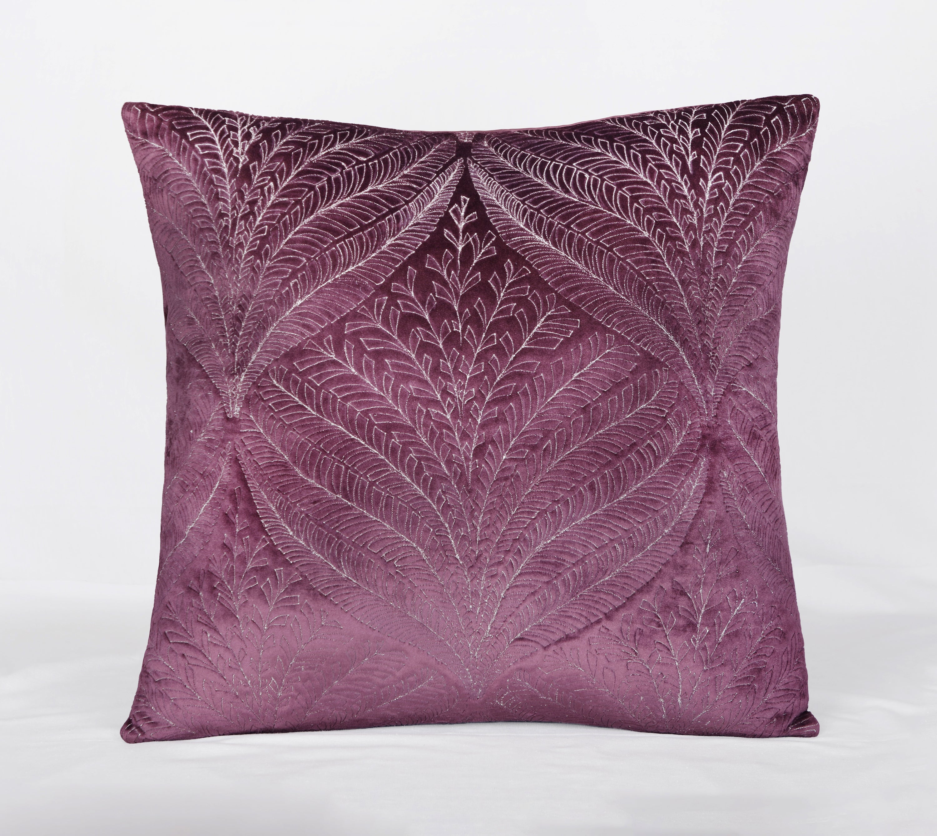 OPHELIA Purple Velvet Quilted Cushion Cover