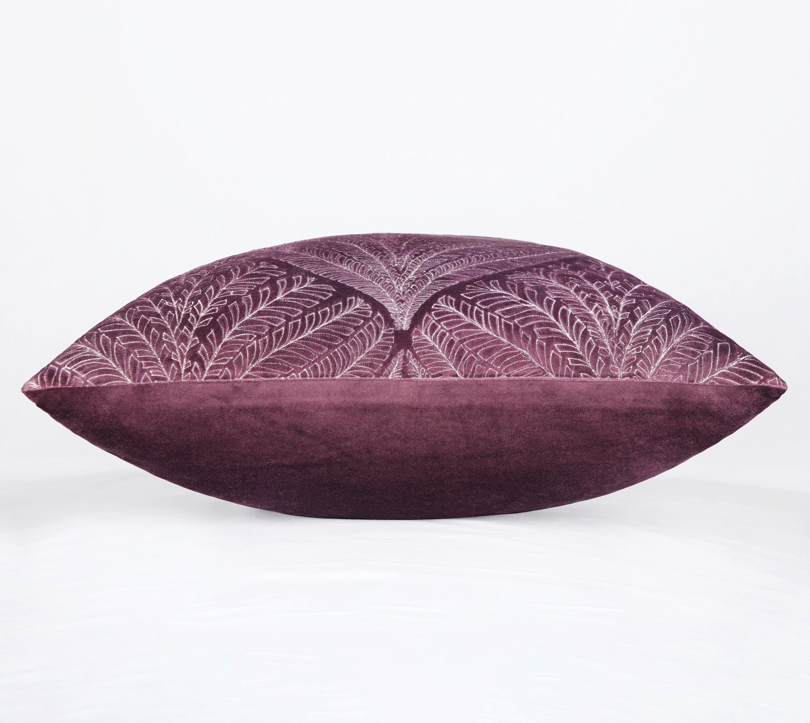 OPHELIA Purple Velvet Quilted Cushion Cover