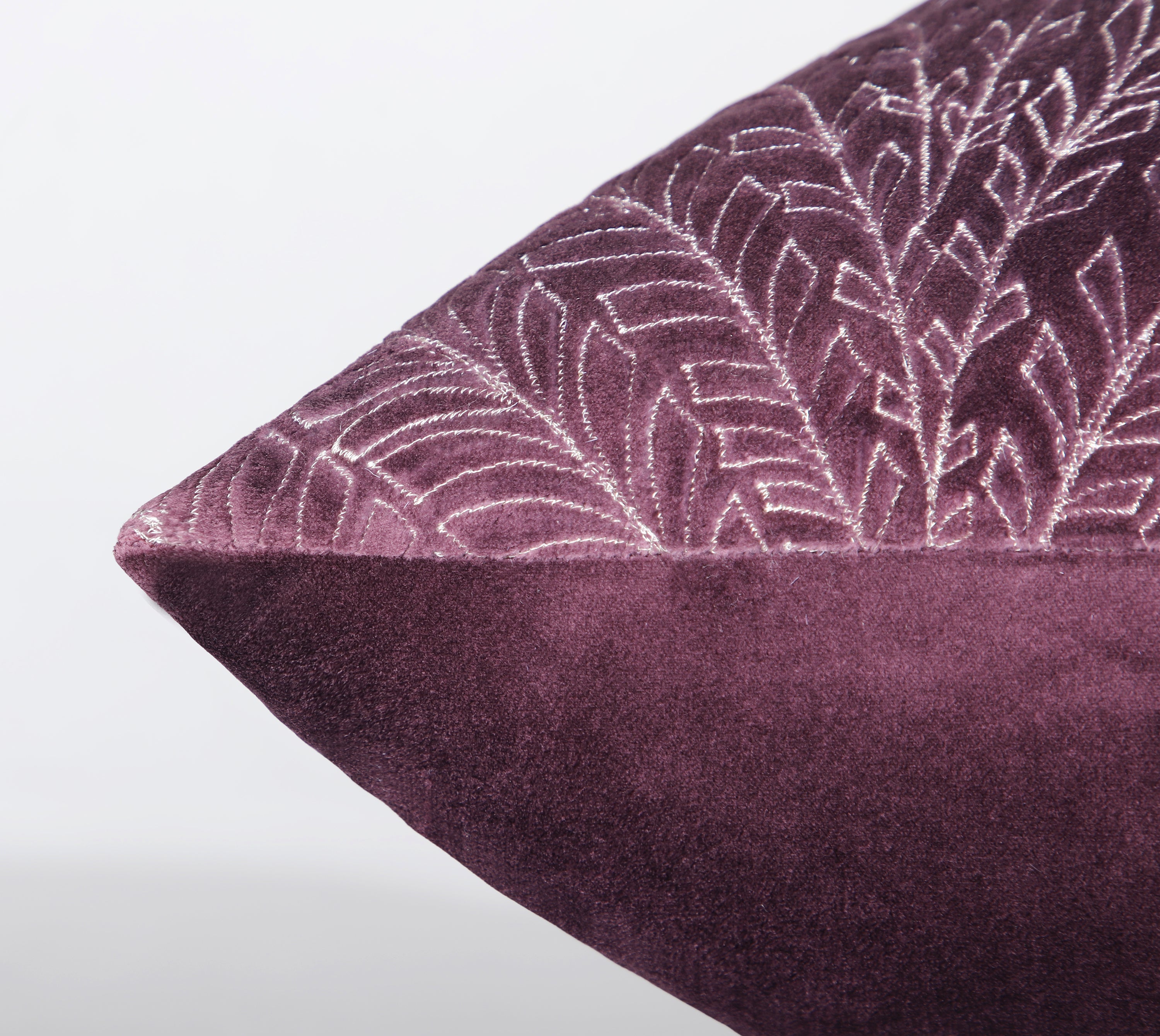 OPHELIA Purple Velvet Quilted Cushion Cover