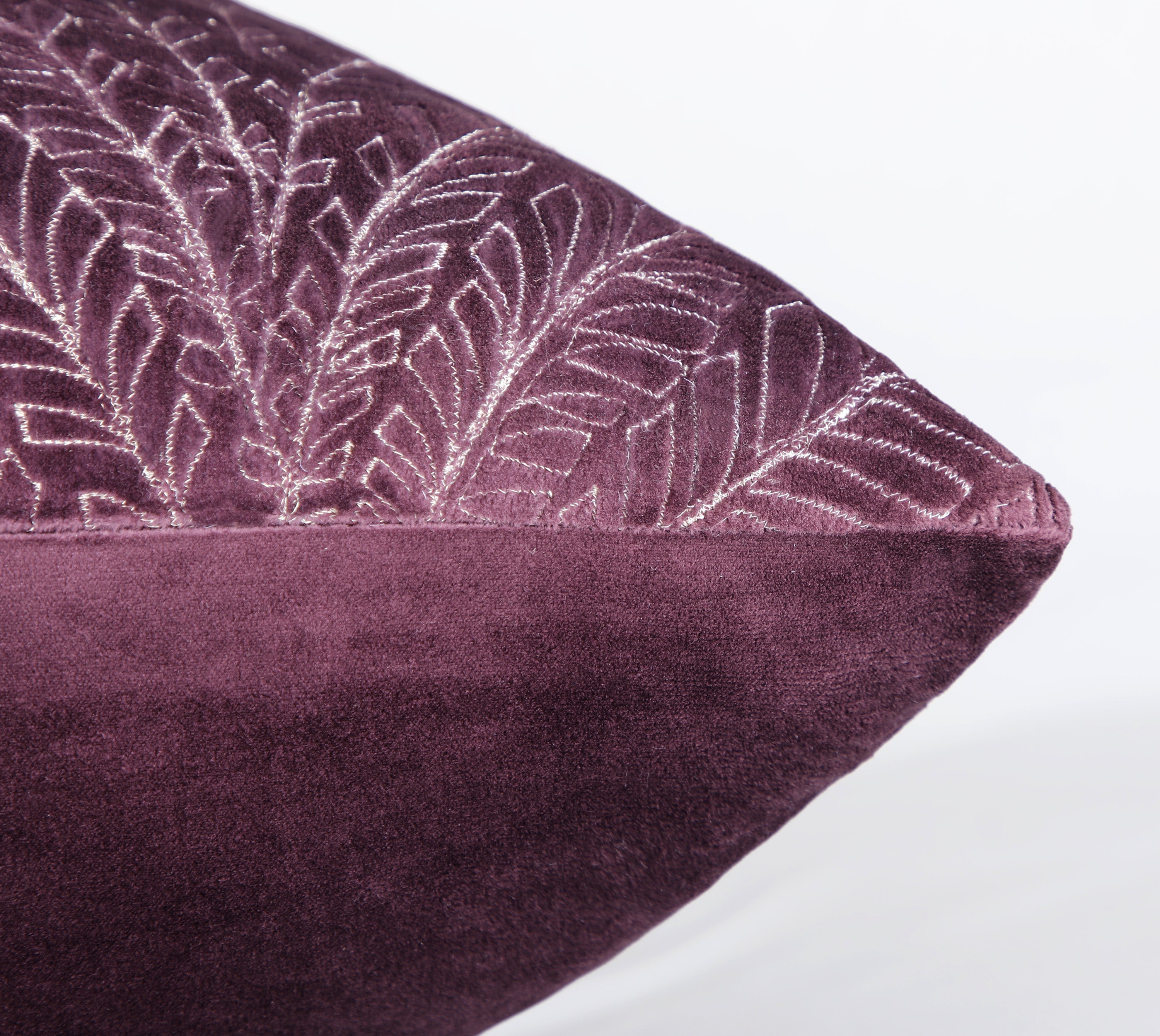 OPHELIA Purple Velvet Quilted Cushion Cover