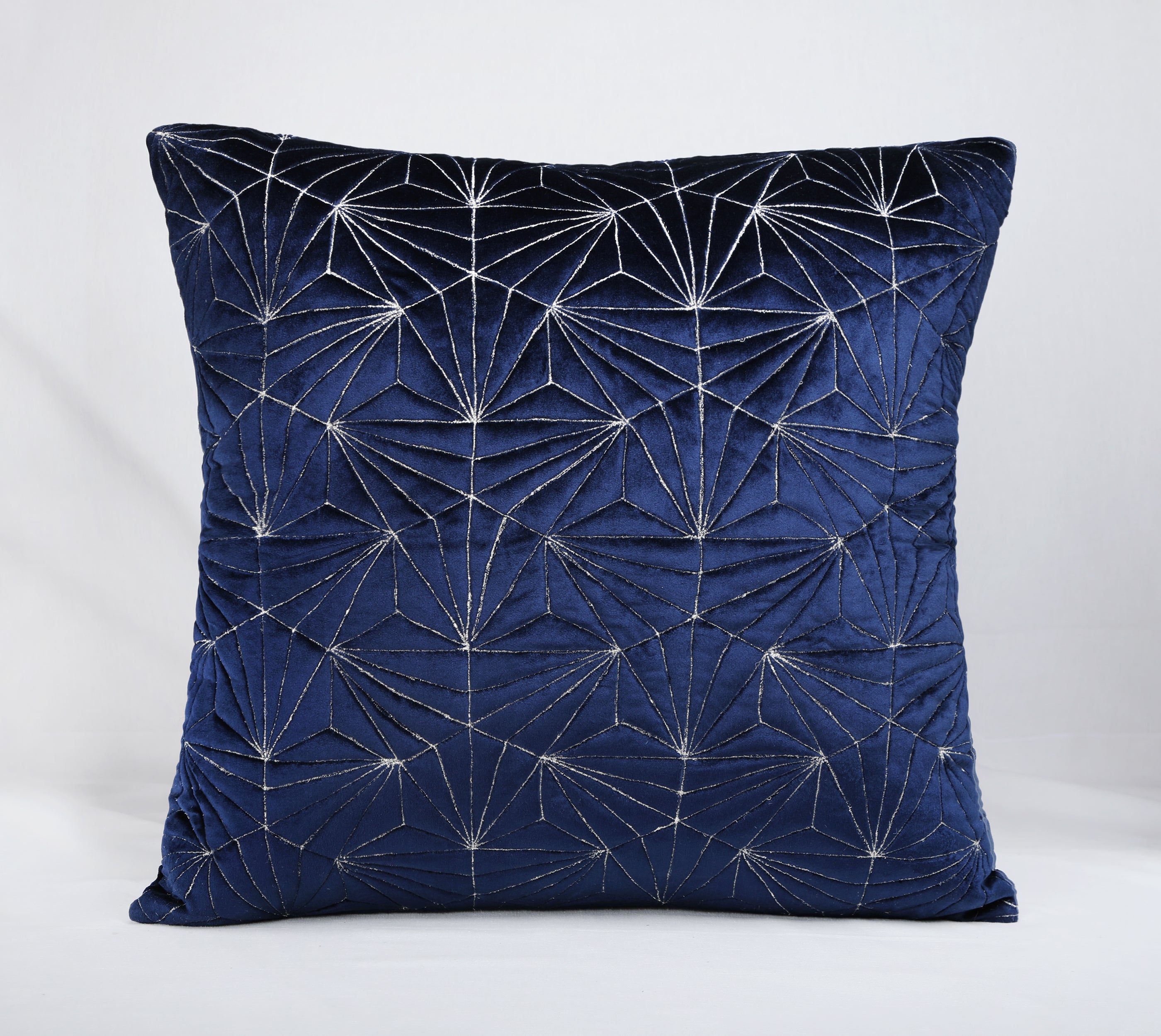 OPHELIA Navy Blue Quilted Velvet Cushion Cover
