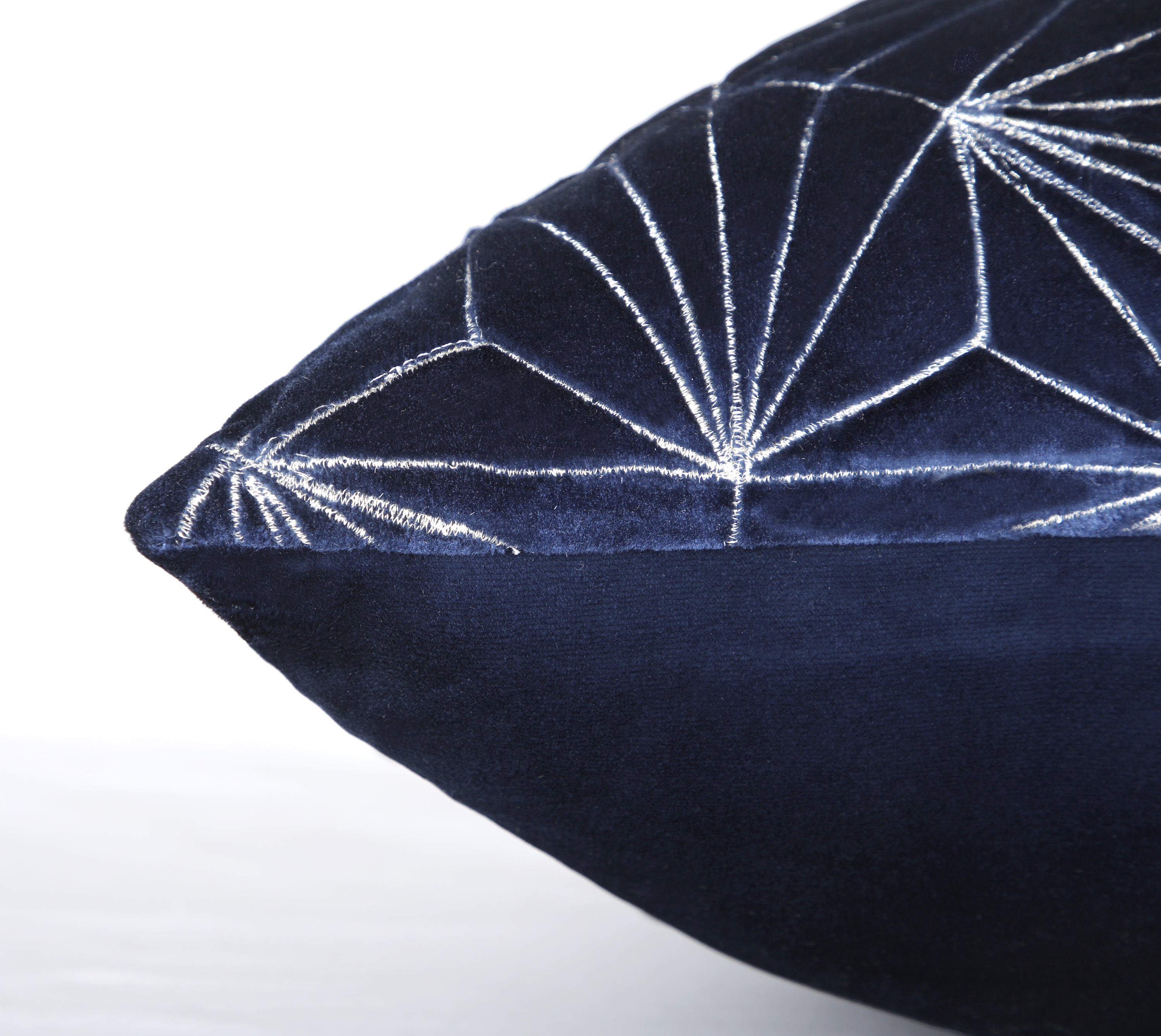 OPHELIA Navy Blue Quilted Velvet Cushion Cover
