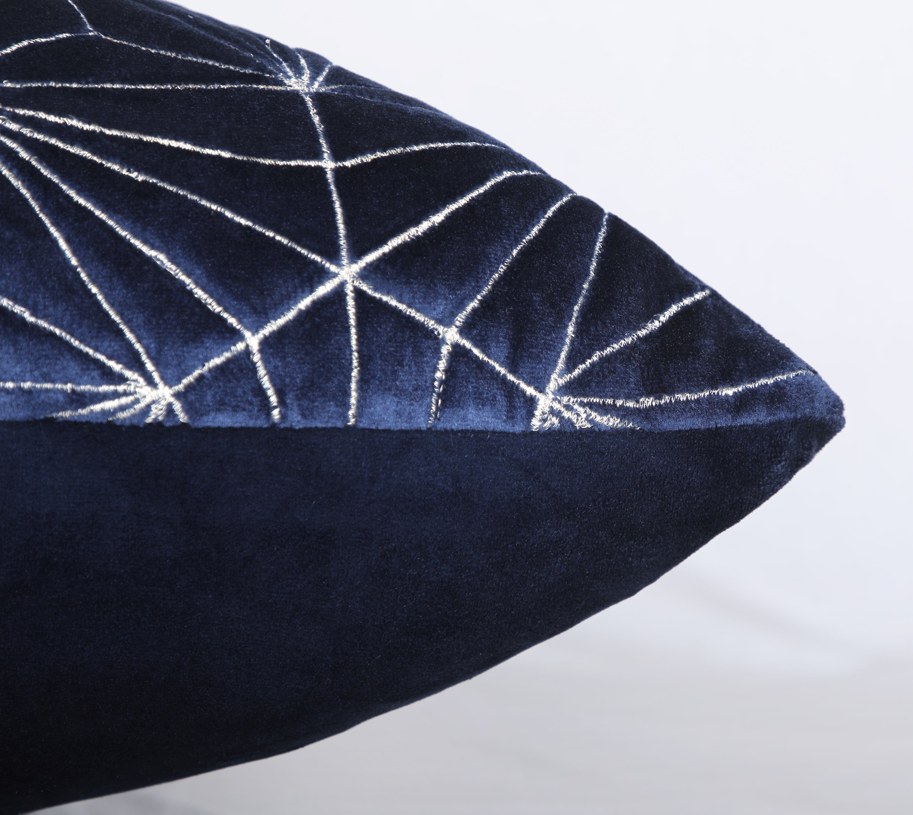 OPHELIA Navy Blue Quilted Velvet Cushion Cover