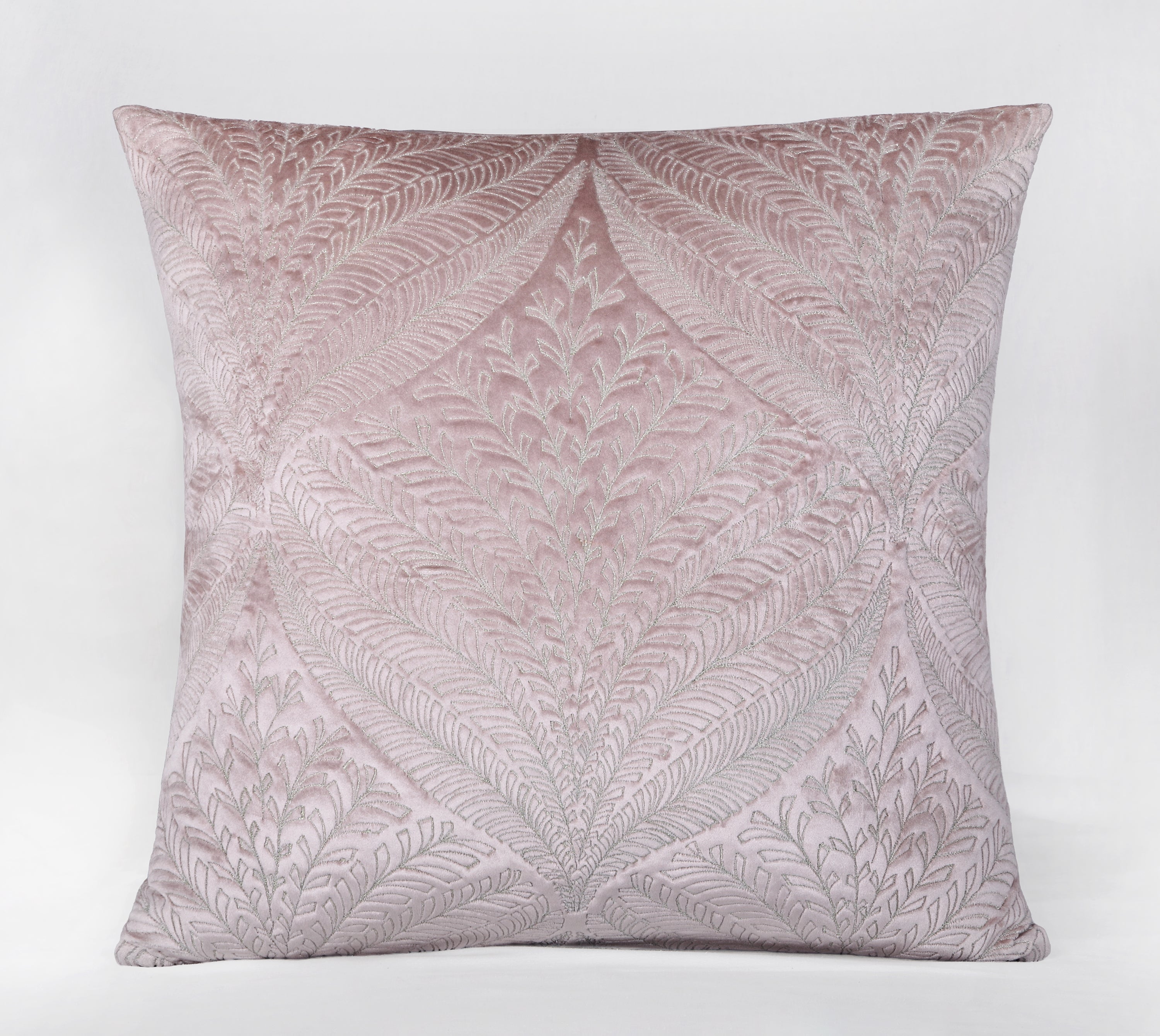 OPHELIA Pink Velvet Quilted Cushion Cover