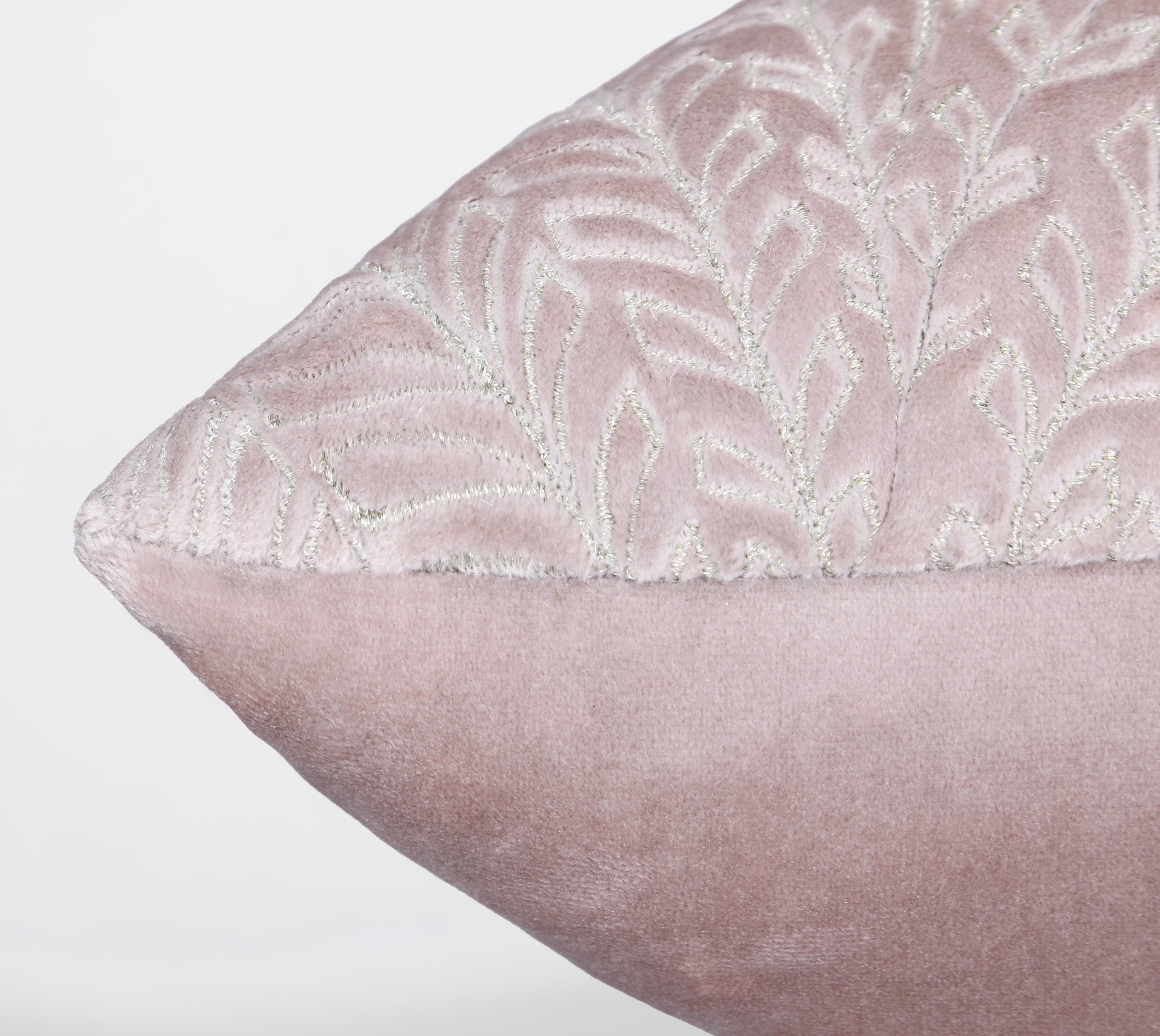 OPHELIA Pink Velvet Quilted Cushion Cover