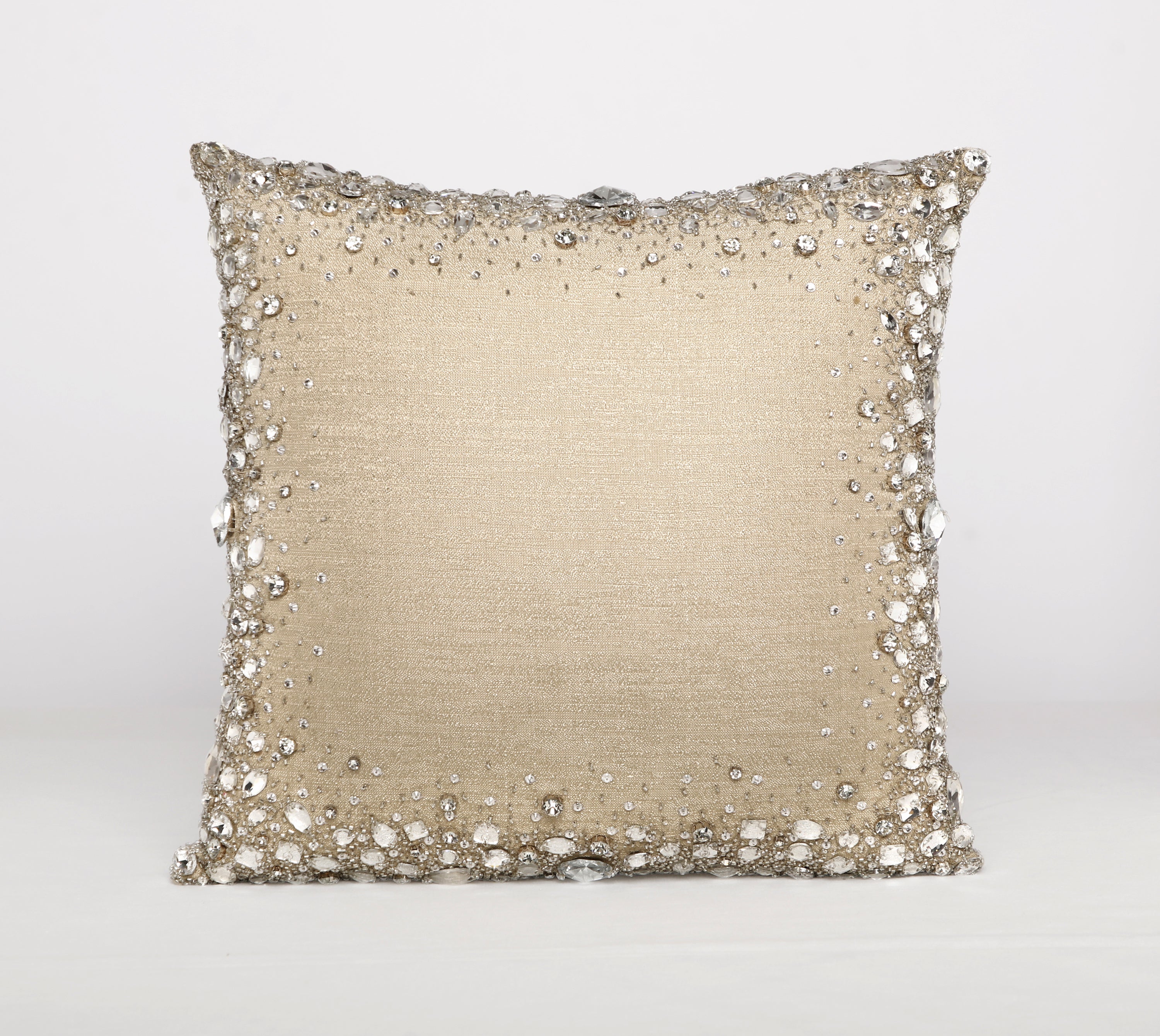 LUMIERE Beige Bling Cushion Cover