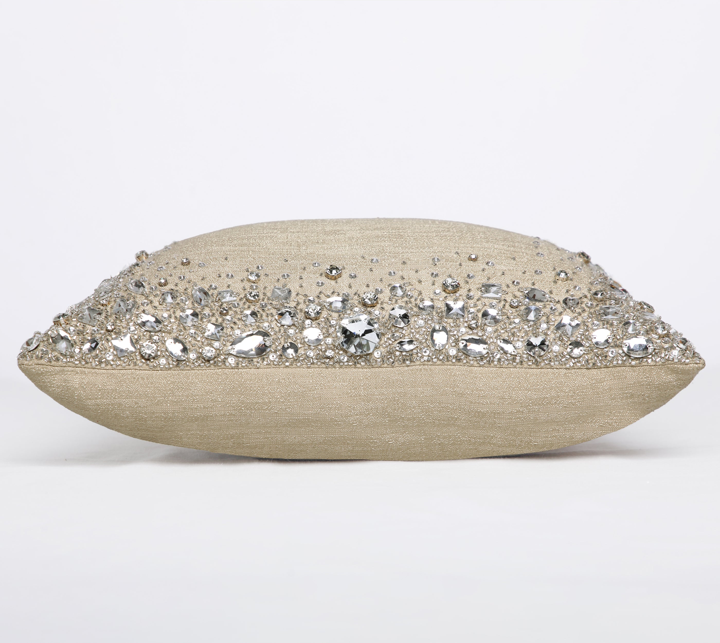 LUMIERE Beige Bling Cushion Cover