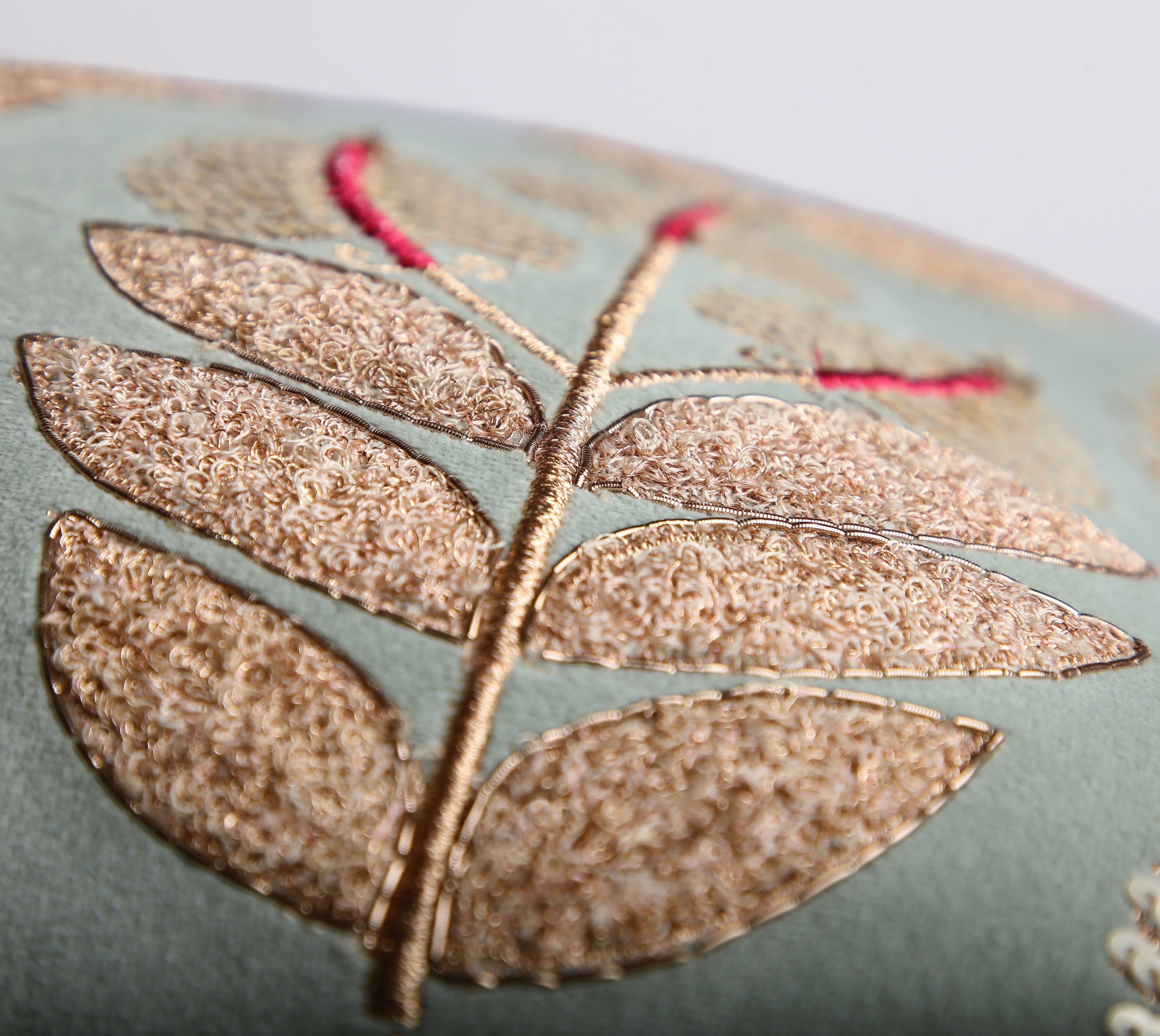 HERITAGE Sage Green Velvet Cushion Cover